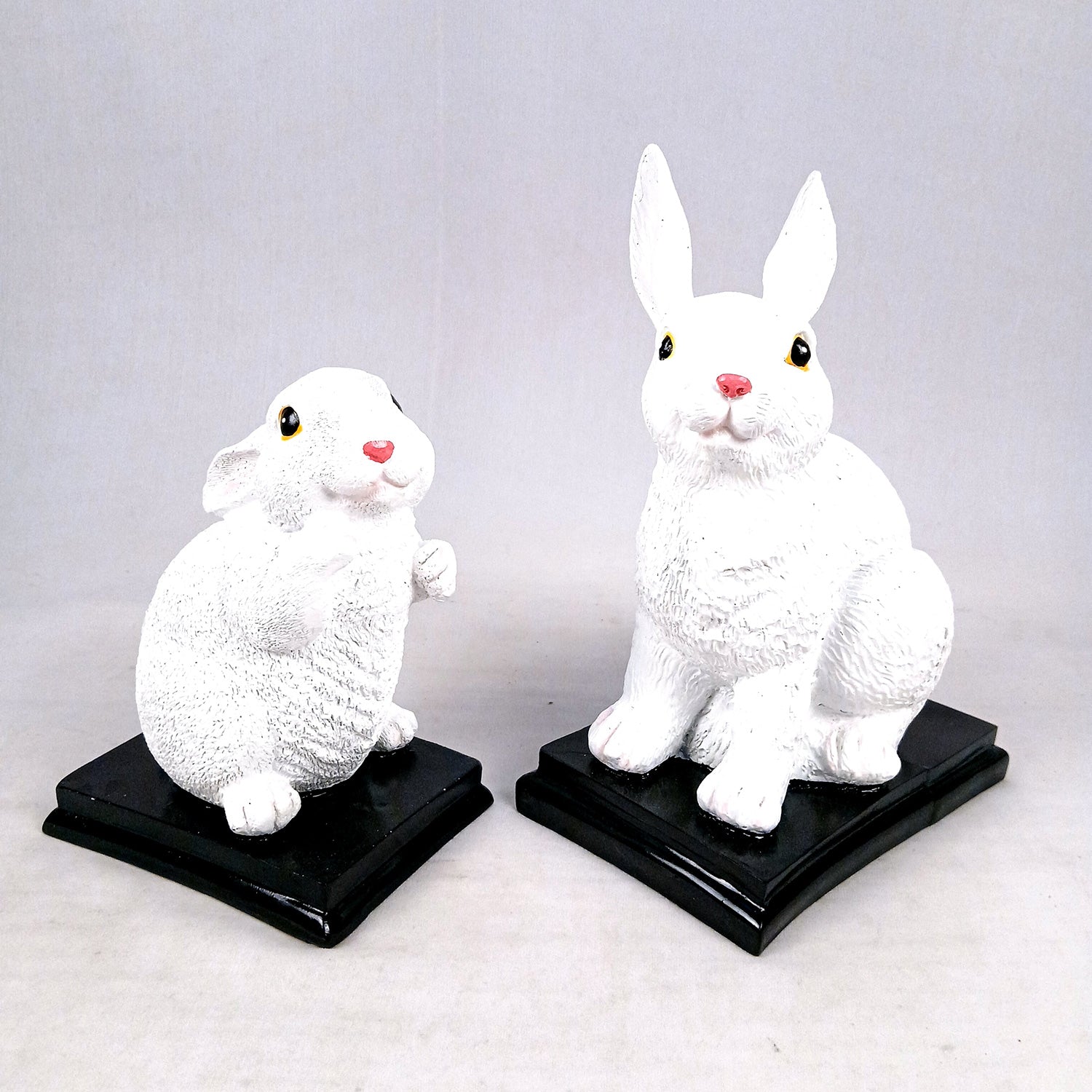 Rabbit Showpiece Set | Cute Bunny Figurines - for Home, Table, Living Room, TV Unit & Garden, Balcony Decor & Gifts - 11 Inch - Apkamart #Style_Pack of 2
