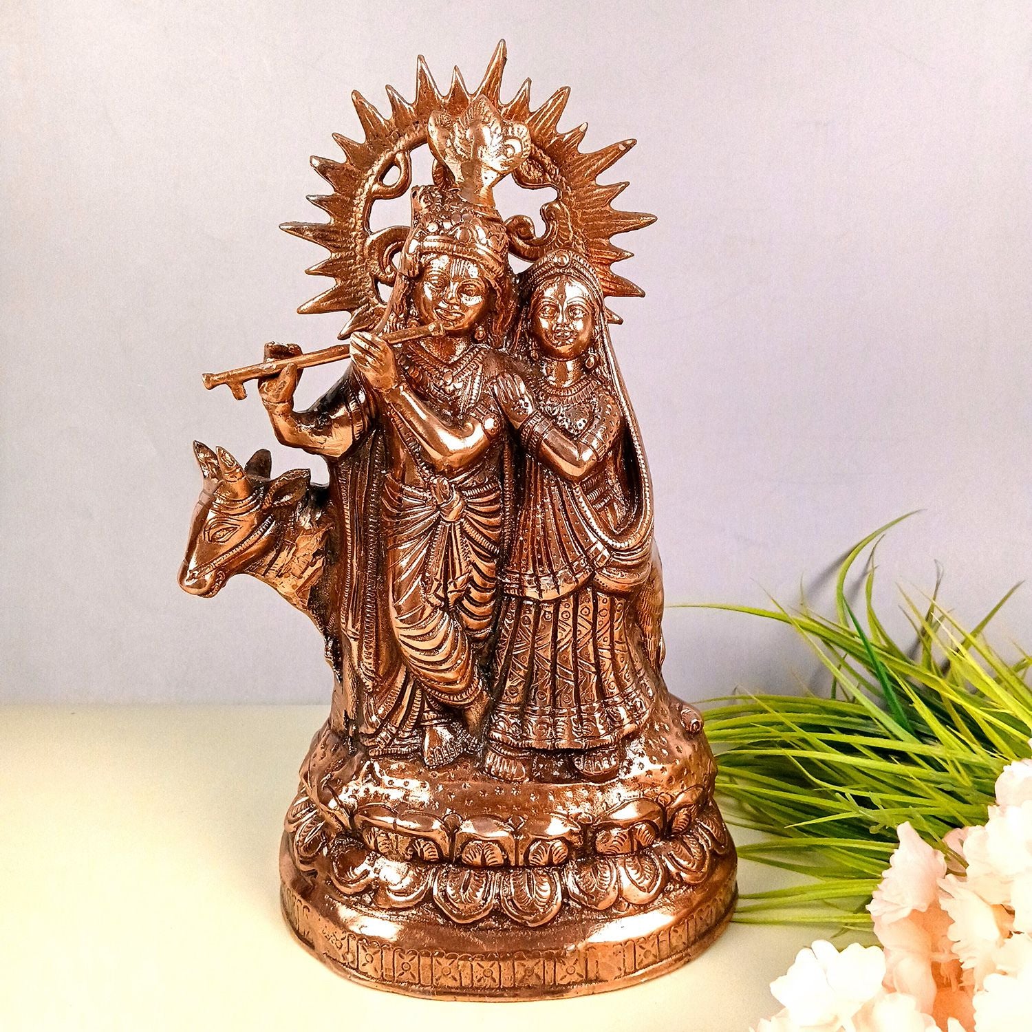 Radha Krishna Idol Statue | Radhe Krishna Idol For Corner Decoration | Wedding Gift for Couples - for Home, Living Room, Office, Puja, Entrance Decor - 17 Inch - Apkamart
