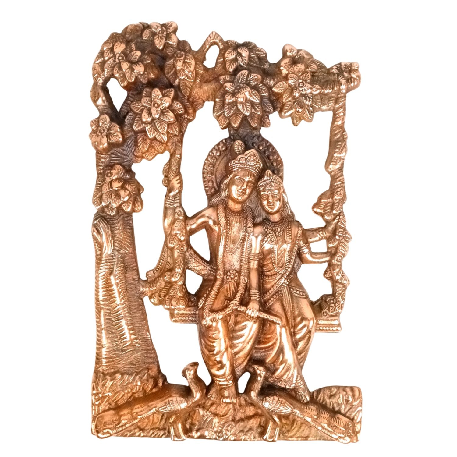 Radha Krishna Wall Hanging Antique For Temple, Home - 15 Inch - Apkamart