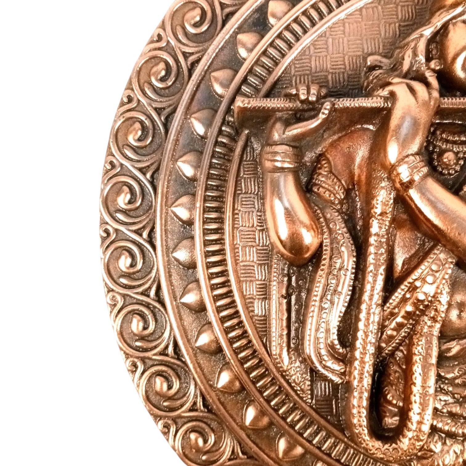 Radha Krishna Wall Hanging – Copper, 16 Inch - Apkamart