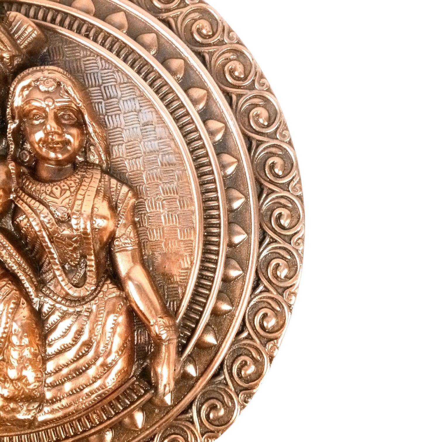 Radha Krishna Wall Hanging – Copper, 16 Inch - Apkamart