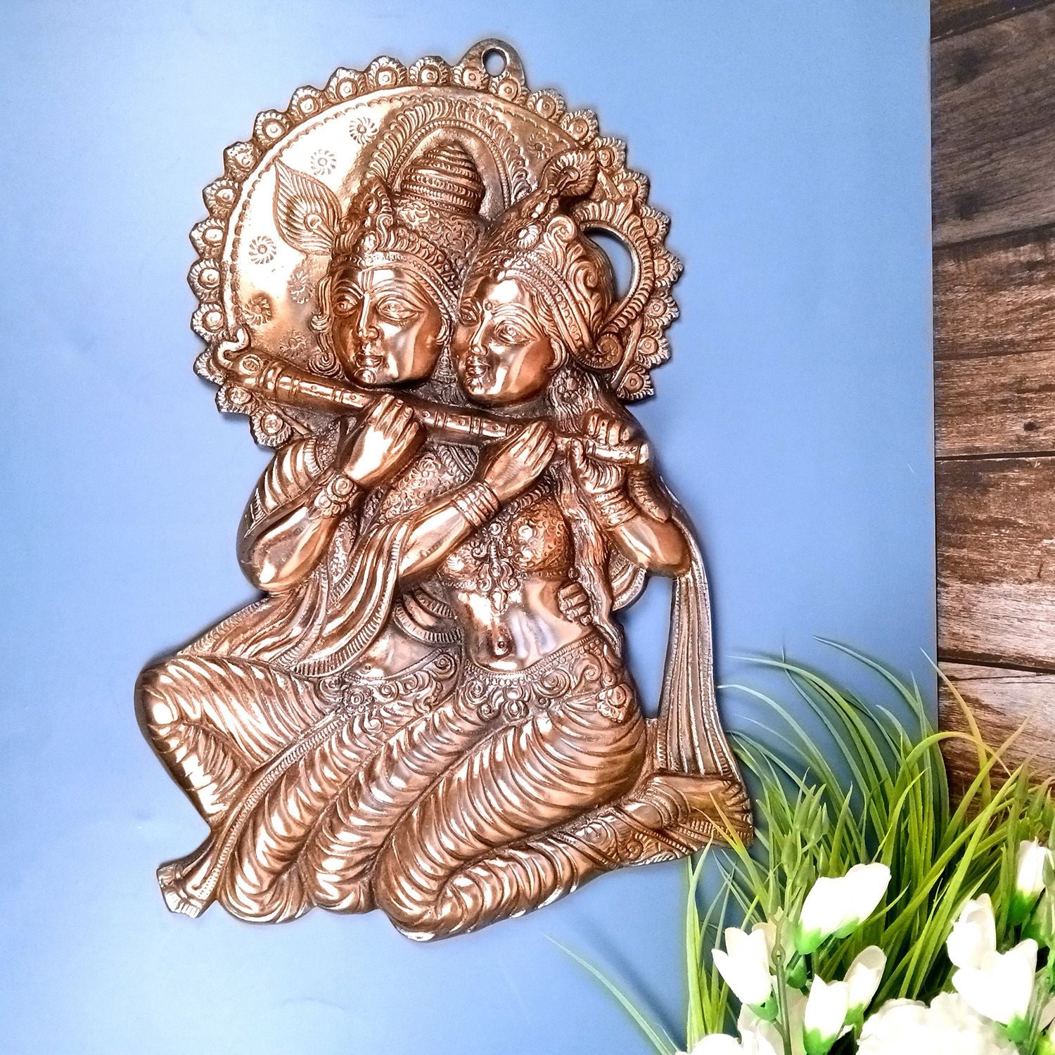 Radha Krishna Wall Hanging Idol | Shri Radha Krishna Large Wall Art Statue - for Gift, Home, Big Walls, Living Room, Office, Puja Room Decor - 21 Inch - Apkamart #Style_Design 1