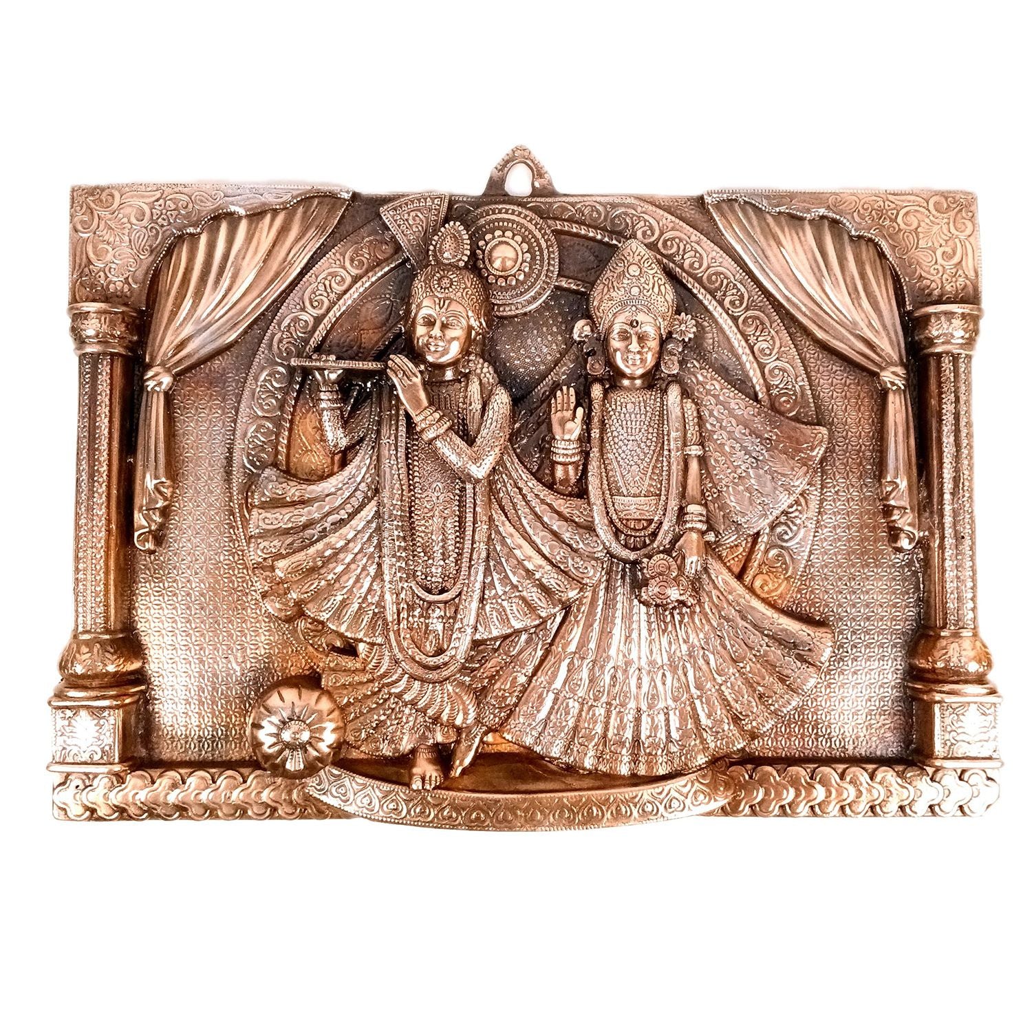 Radha Krishna Wall Hanging Idol | Shri Krishna Radha Wall Art Statue For Big Walls - for Gift, Home, Living Room, Office, Puja Room Decoration - 25 Inch - Apkamart