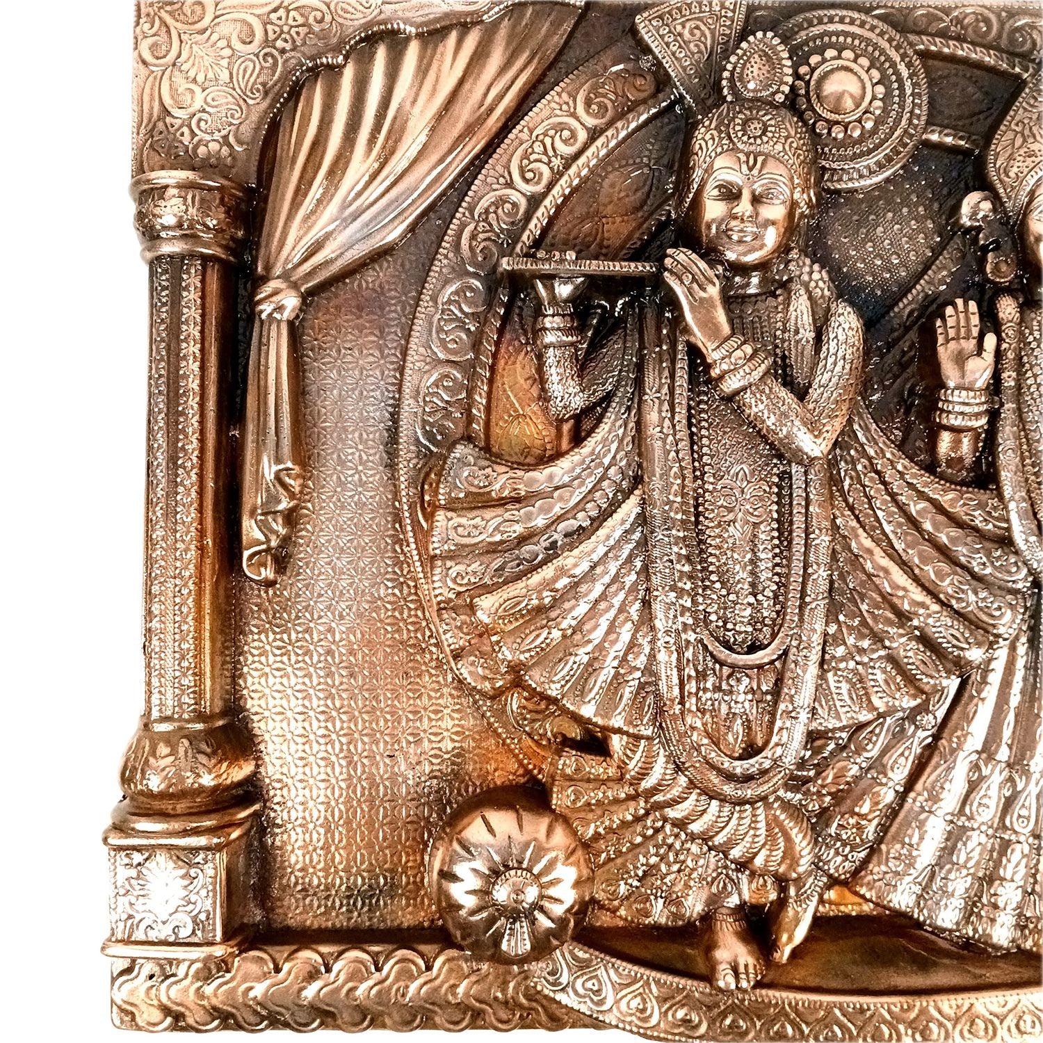 Radha Krishna Wall Hanging Idol | Shri Krishna Radha Wall Art Statue For Big Walls - for Gift, Home, Living Room, Office, Puja Room Decoration - 25 Inch - Apkamart