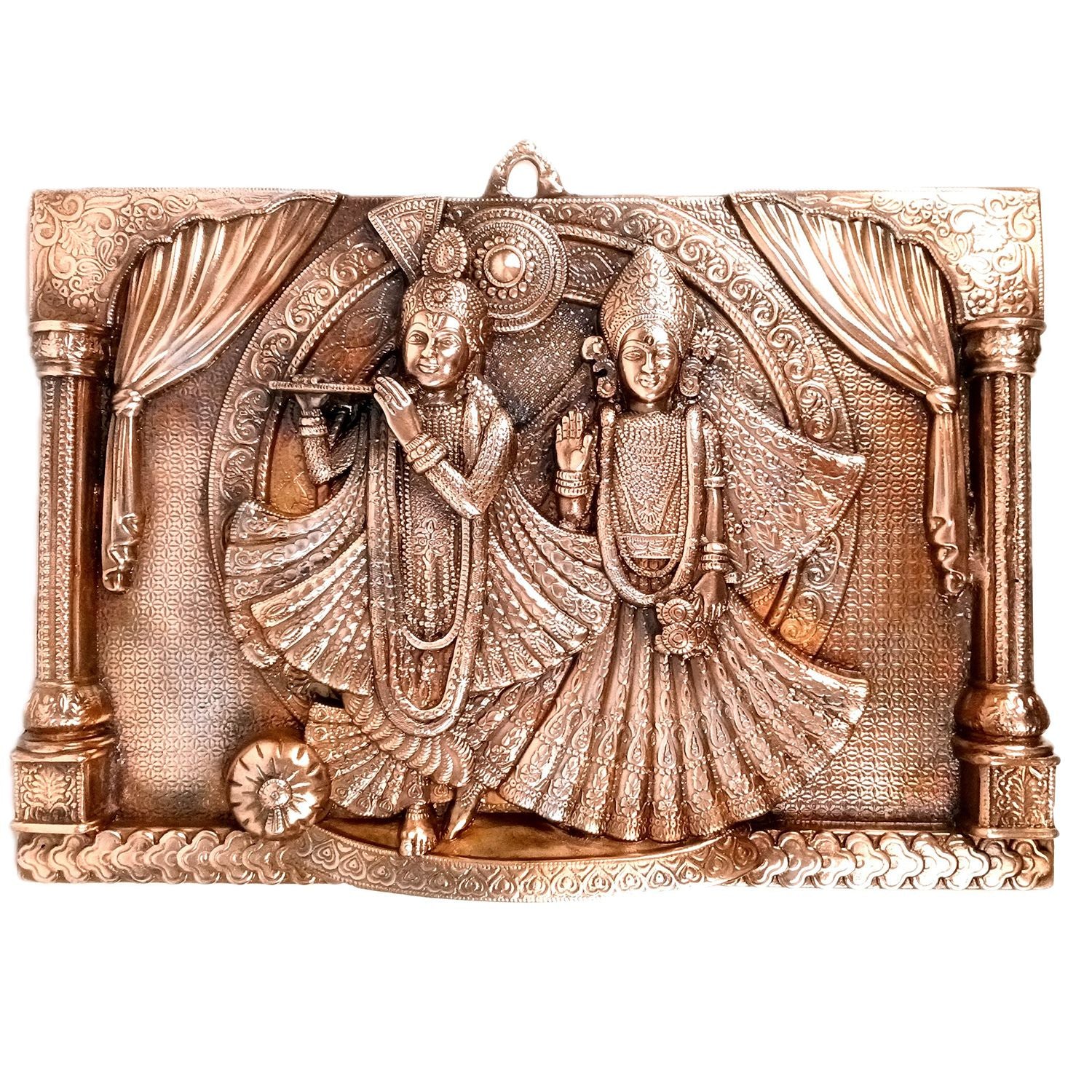 Radha Krishna Wall Hanging Idol | Shri Krishna Radha Wall Art Statue For Big Walls - for Gift, Home, Living Room, Office, Puja Room Decoration - 25 Inch - Apkamart