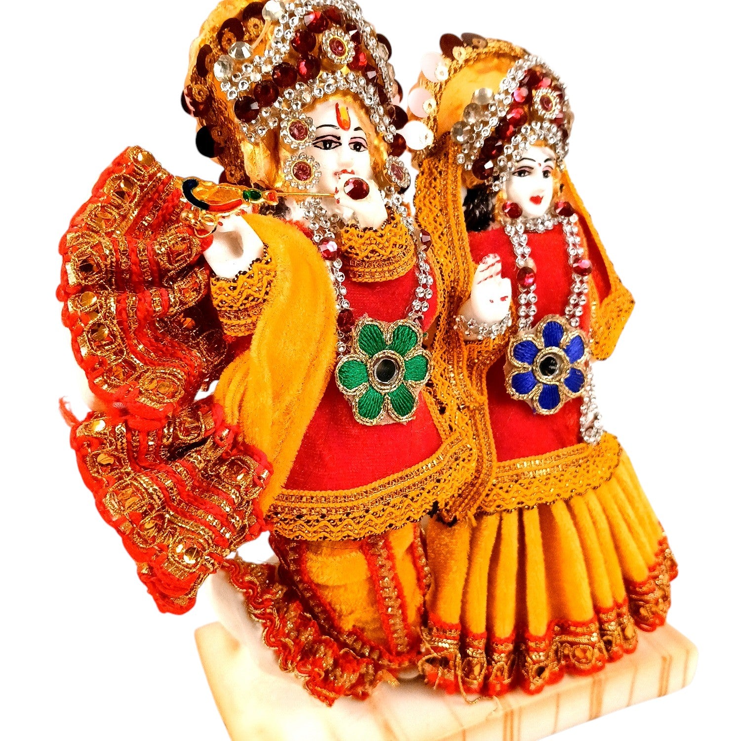 Radha Krishna Statue | Radhe Krishna Idol for Home, Pooja Room & Vastu | Religious Table Decor & Diwali Gift - 8 Inch - Apkamart