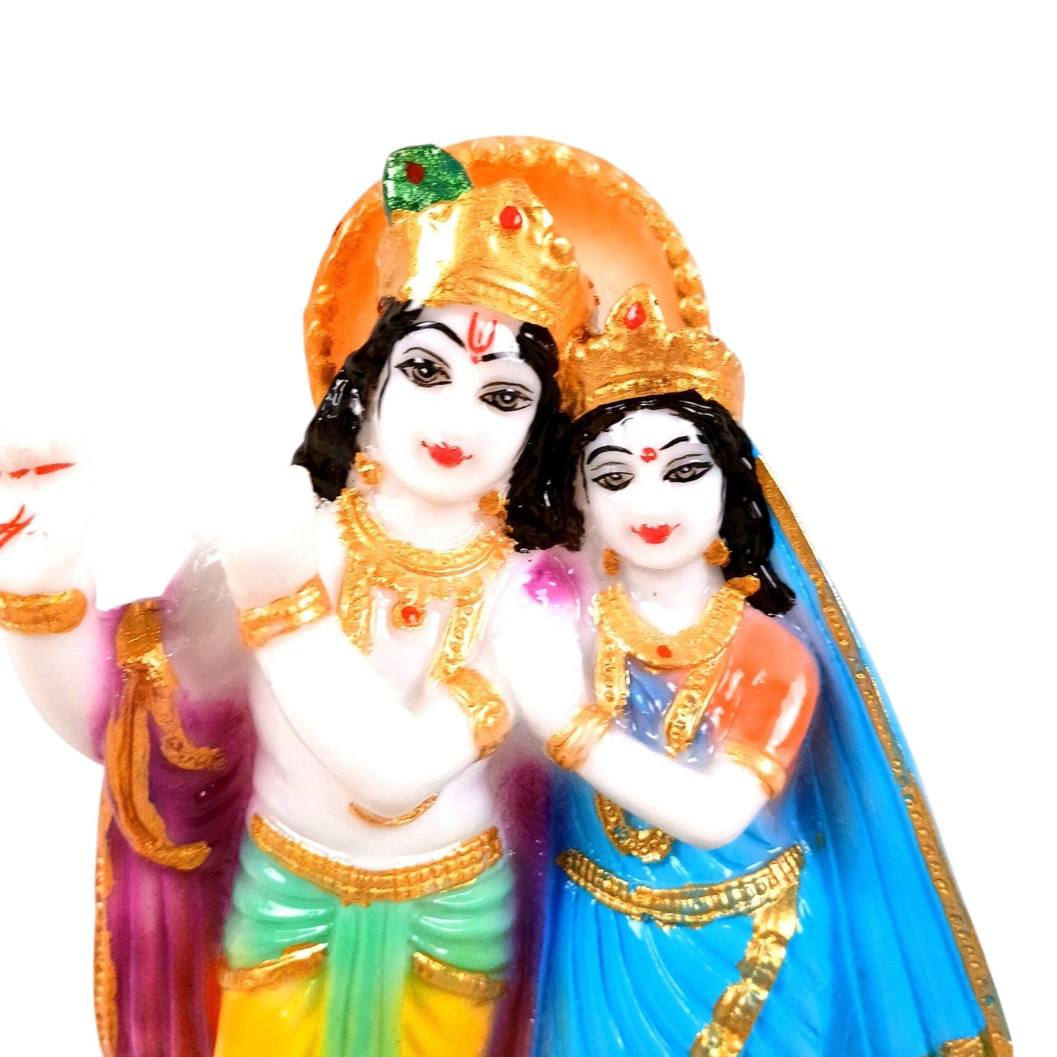 Radha Krishna Statue | Radhe Krishna Idol for Home, Pooja Room & Vastu | Religious Table Decor Showpiece & Diwali Gift | Housewarming, Festival Gifting - 8 Inch - Apkamart