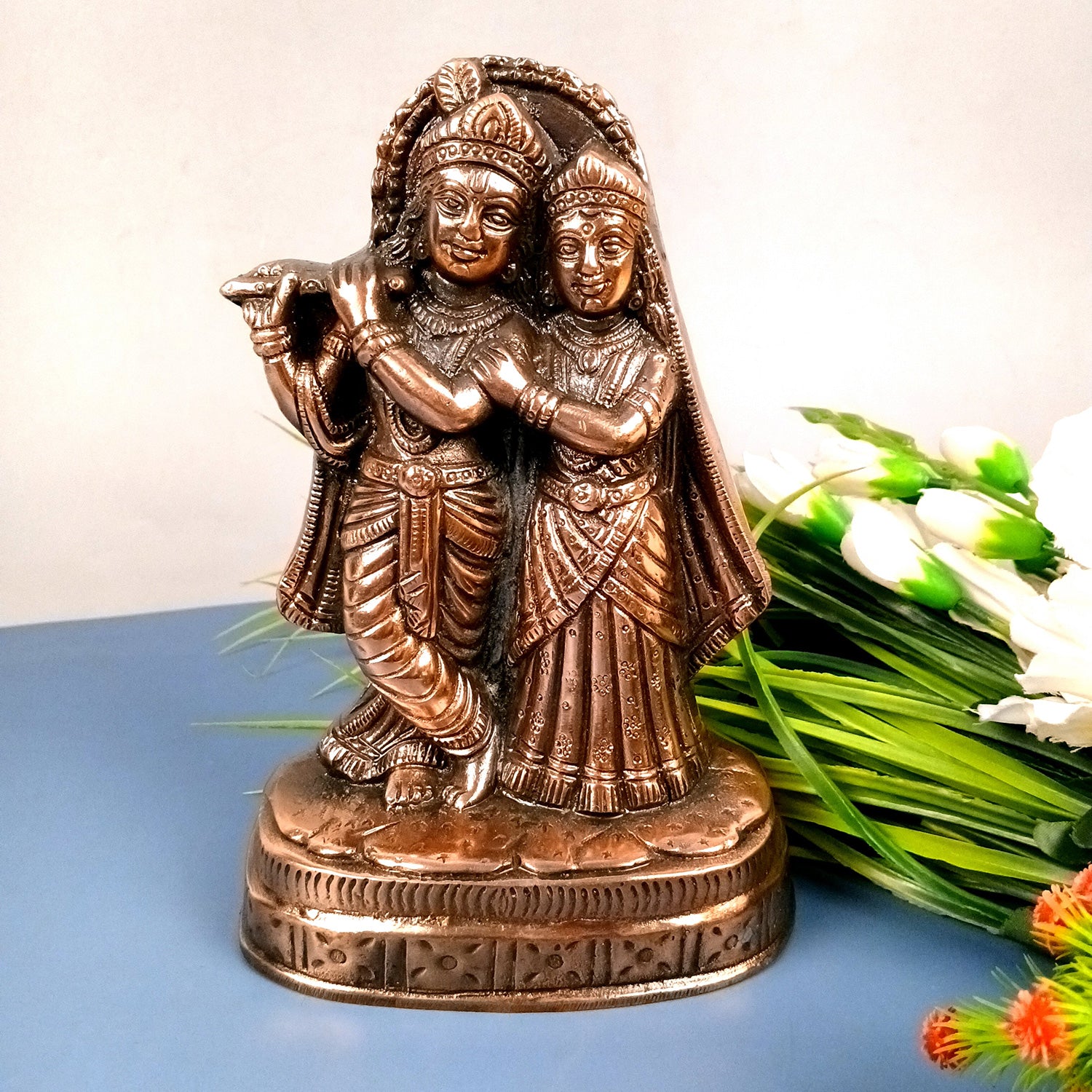 Radha Krishna Idol Statue | Radhe Krishna Murti For Wedding Gift - for Home, Table, Living Room, Office, Entrance Decor - 10 Inch - Apkamart