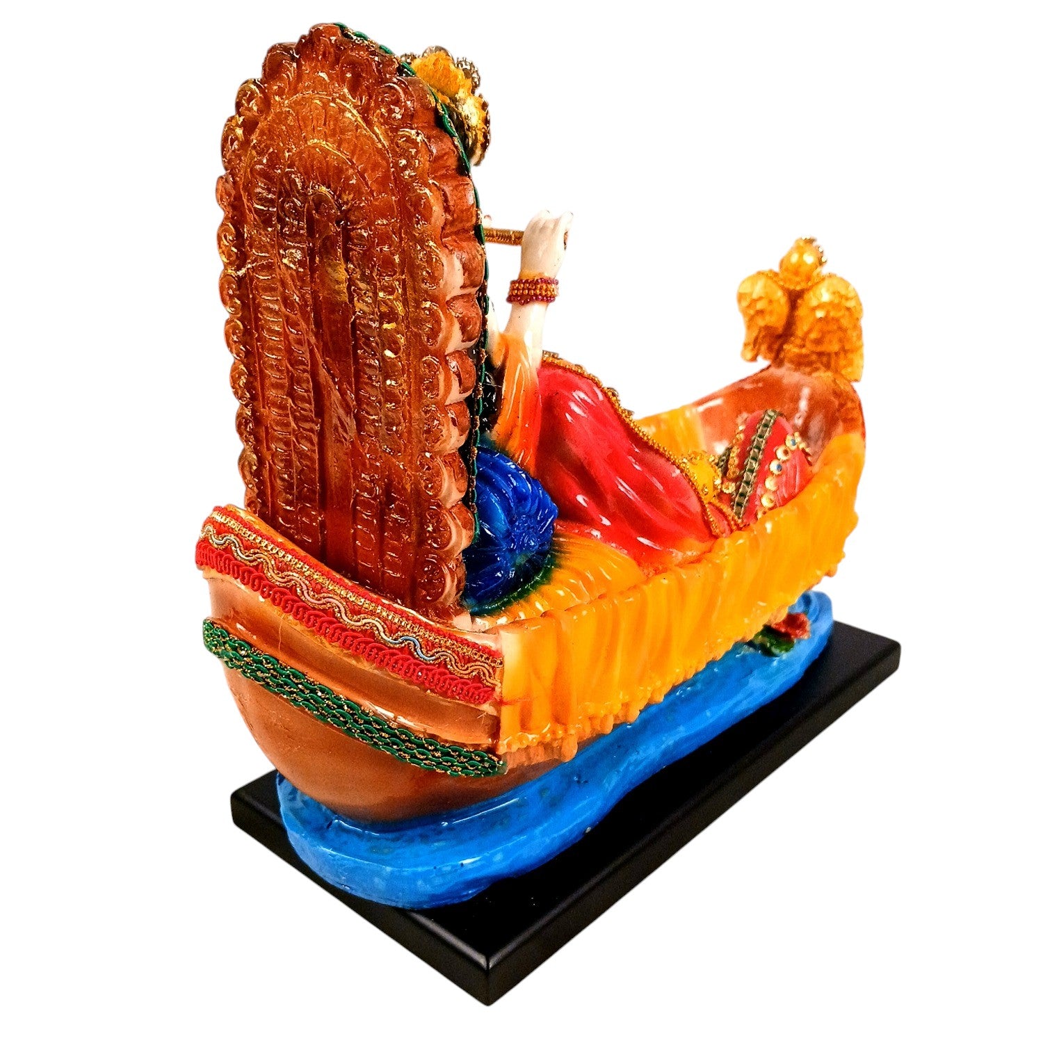 Radha Krishna Statue | Radhe Krishna Idol Sitting on Boat for Home, Pooja Room & Vastu | Religious Table Decor Showpiece & Diwali Gift - 12 Inch - Apkamart