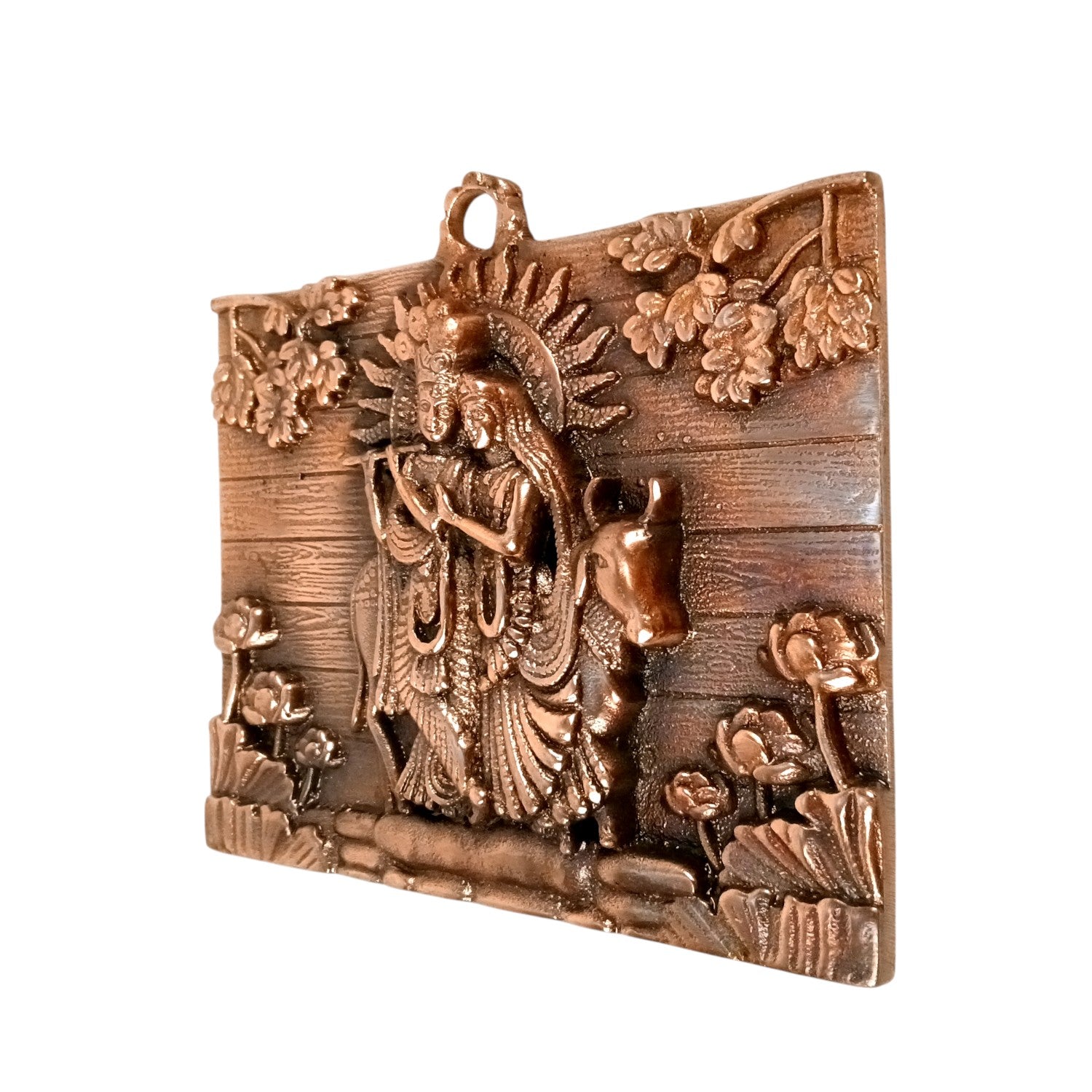Radha Krishan Wall Hanging Showpiece | Idol for Home Decor | Spiritual Decoration Gift for Living Room, Bedroom & Festivals - 8 Inch - Apkamart 