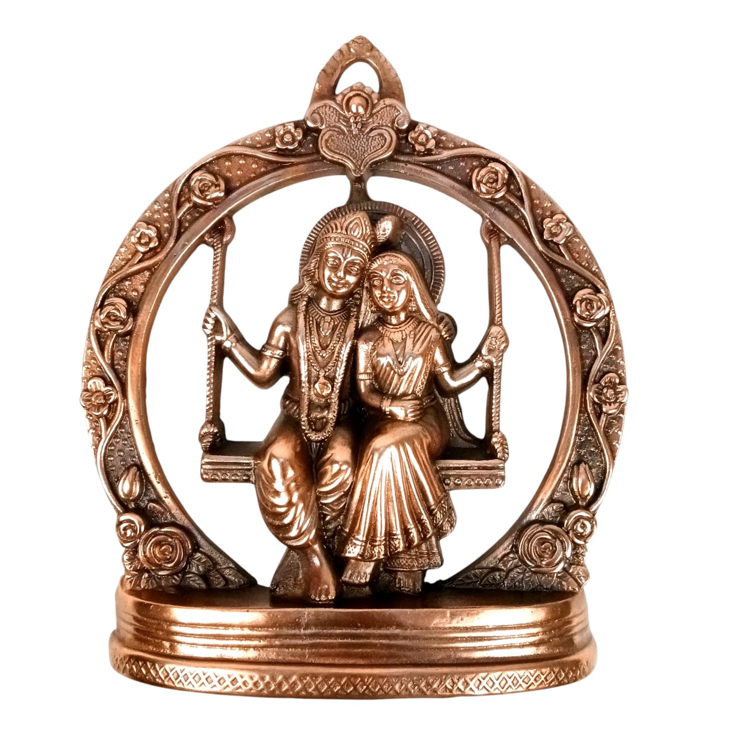 Radha Krishan on Swing Wall Hanging Showpiece | Decorative Idol | Tabletop & Wall Decor for Home | Spiritual Handicraft Gift Festivals - 12 Inch - Apkamart