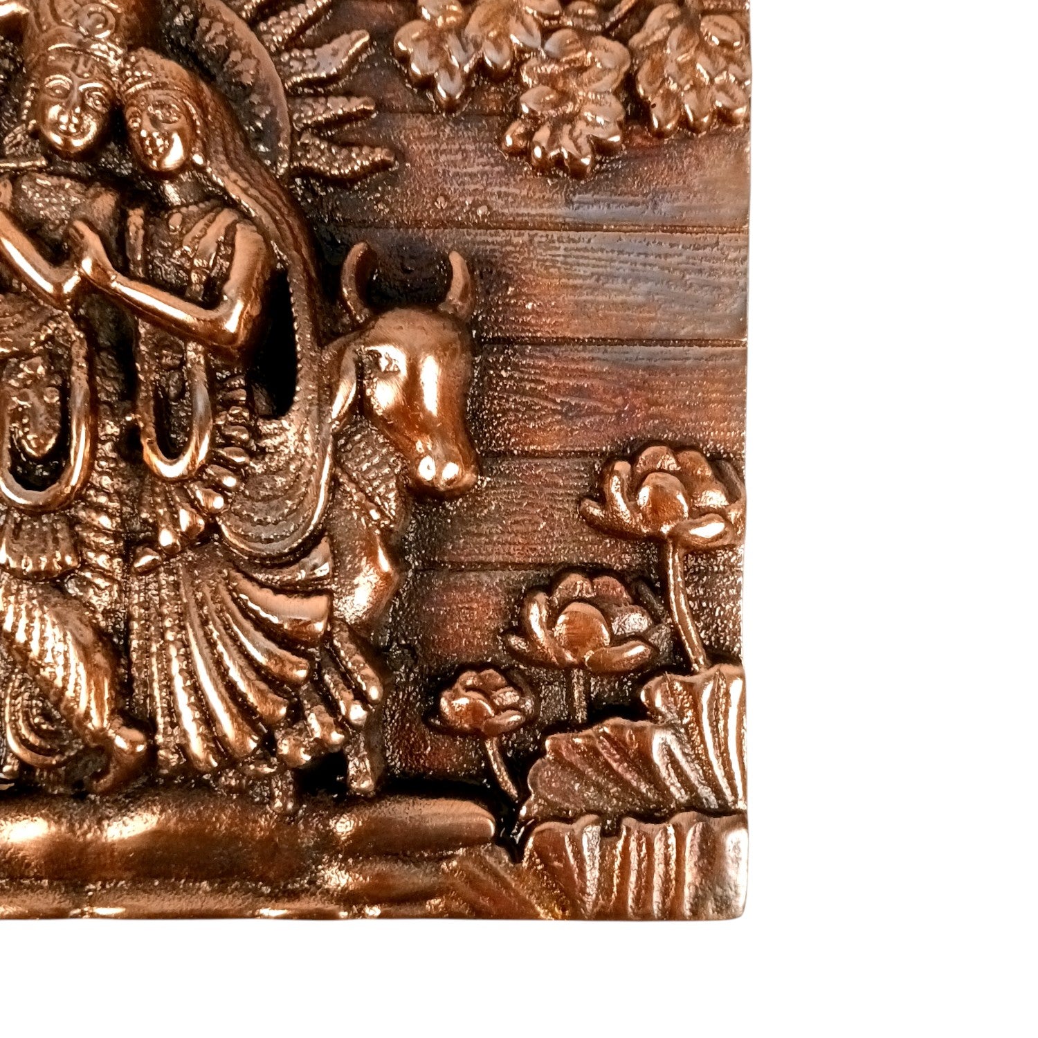 Radha Krishan Wall Hanging Showpiece | Idol for Home Decor | Spiritual Decoration Gift for Living Room, Bedroom & Festivals - 8 Inch - Apkamart 