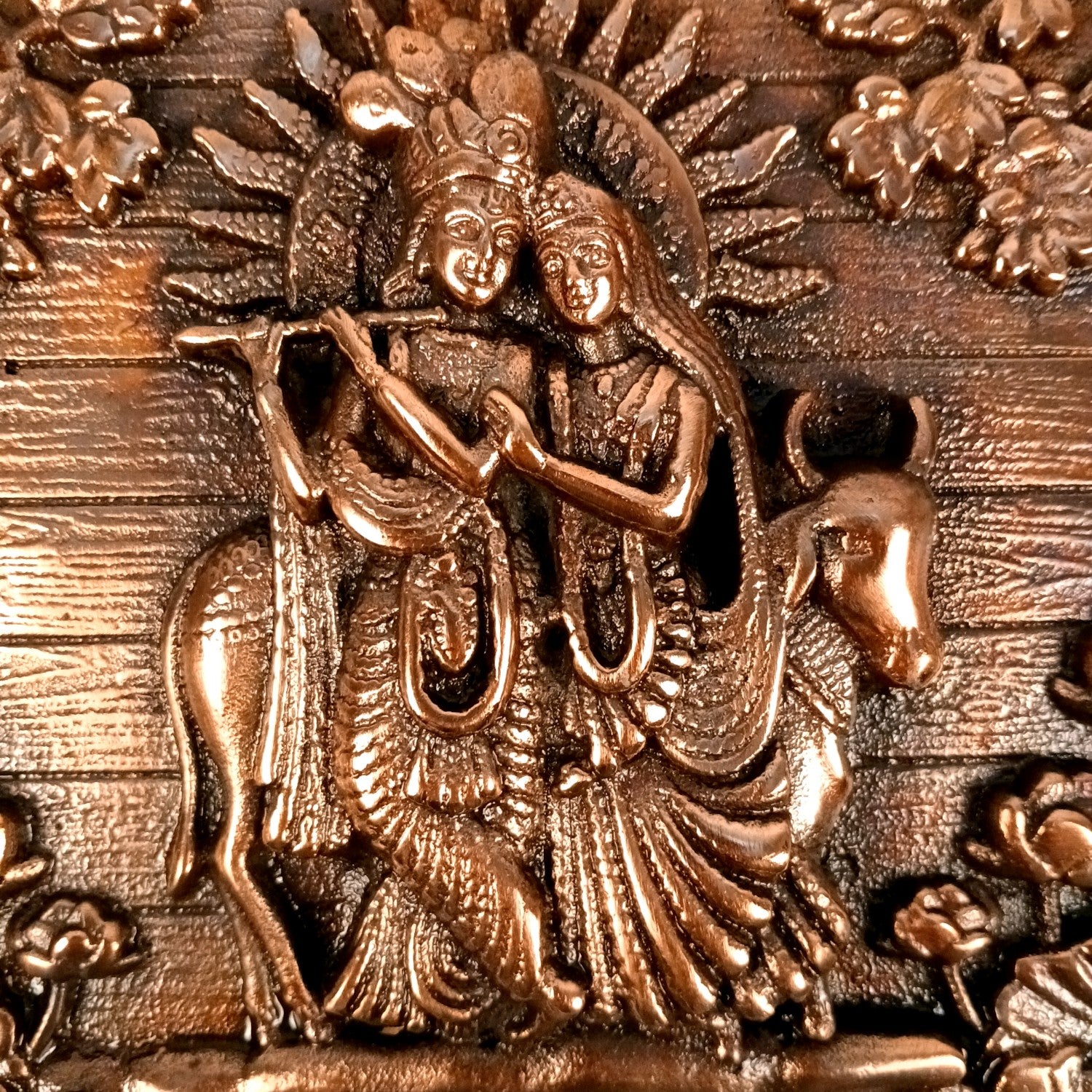 Radha Krishan Wall Hanging Showpiece | Idol for Home Decor | Spiritual Decoration Gift for Living Room, Bedroom & Festivals - 8 Inch - Apkamart 