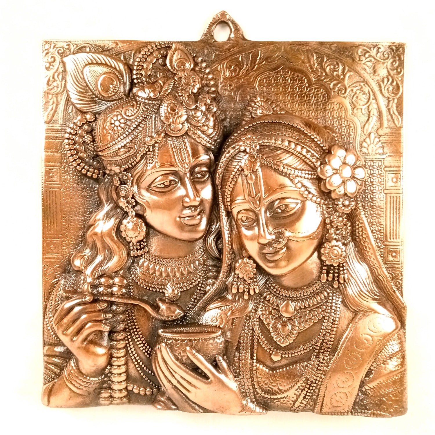 Radha Krishna Wall Hanging | Decorative Metal Wall Art Showpiece for Home Decoration | Lord Krishna Murti Wall Décor for Living Room, Bedroom, Mandir & Gifts - 17 Inch - Apkamart