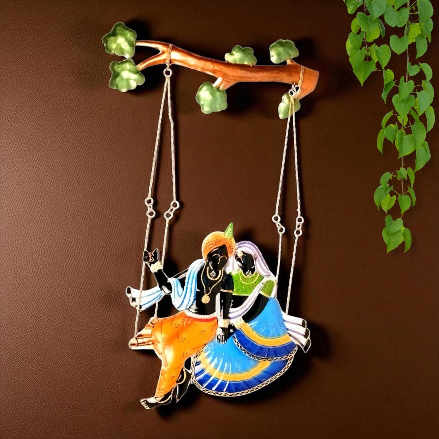 Radha Krishan Wall Hanging for Home Decor | Decorative Wall Art for Living Room, Bedroom & Office | Stylish Wall Hanging Showpiece & Gift Item - 35 Inch - Apkamart
