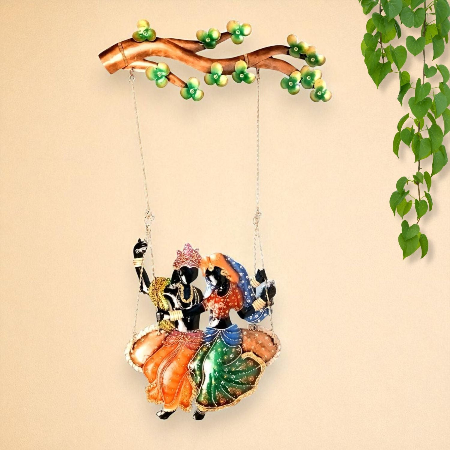 Radha Krishan Wall Hanging for Home Décor | Decorative Wall Art for Living Room, Bedroom & Office | Stylish Wall Hanging Showpiece & Gift Item - 37 Inch - Apkamart