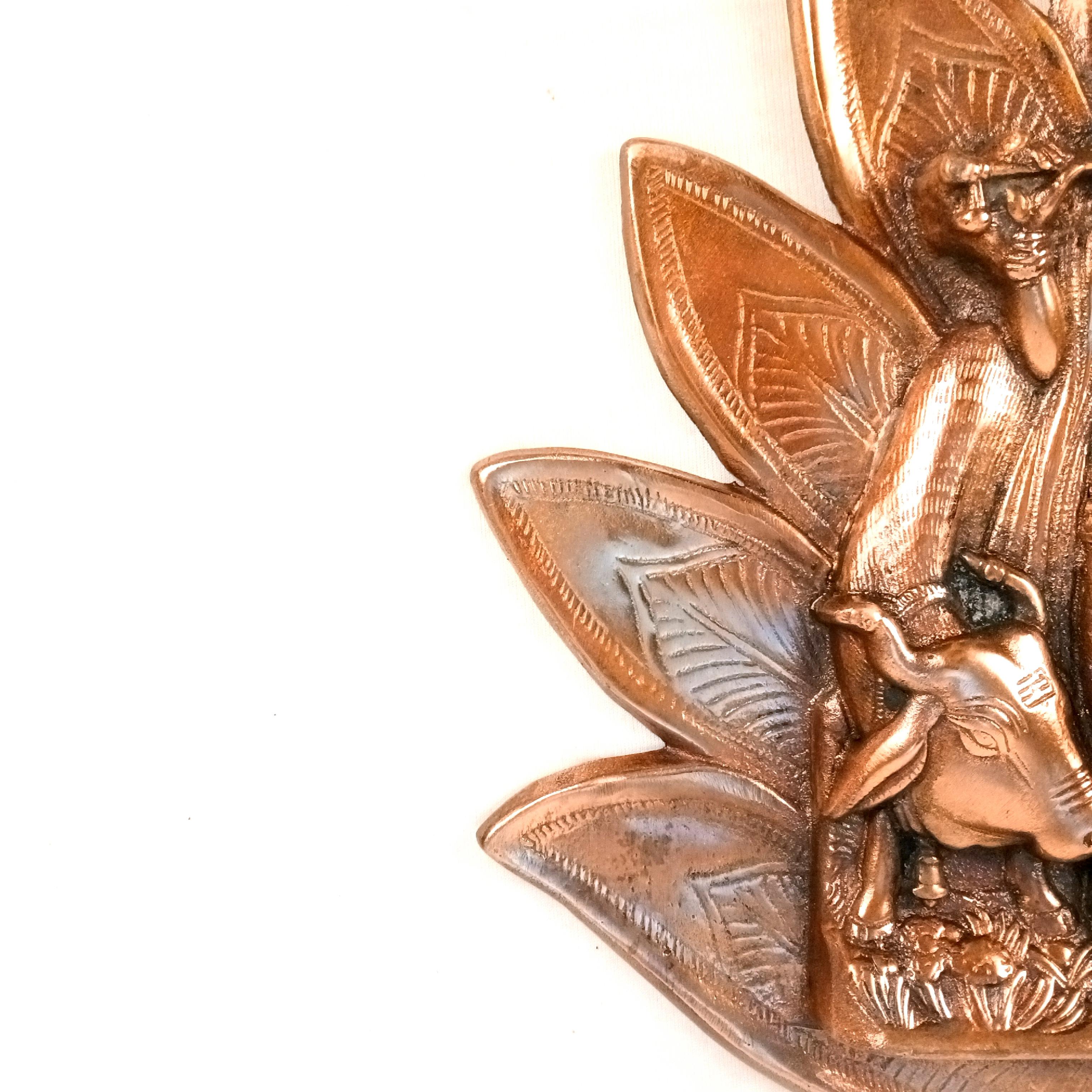 Radha Krishna Wall Hanging | Shri Radhe Krishna Metal Idol Playing Flute | Religious Wall Decor for Home, Pooja Room, Living Room & Office | Auspicious Gift - 16 Inch - Apkamart