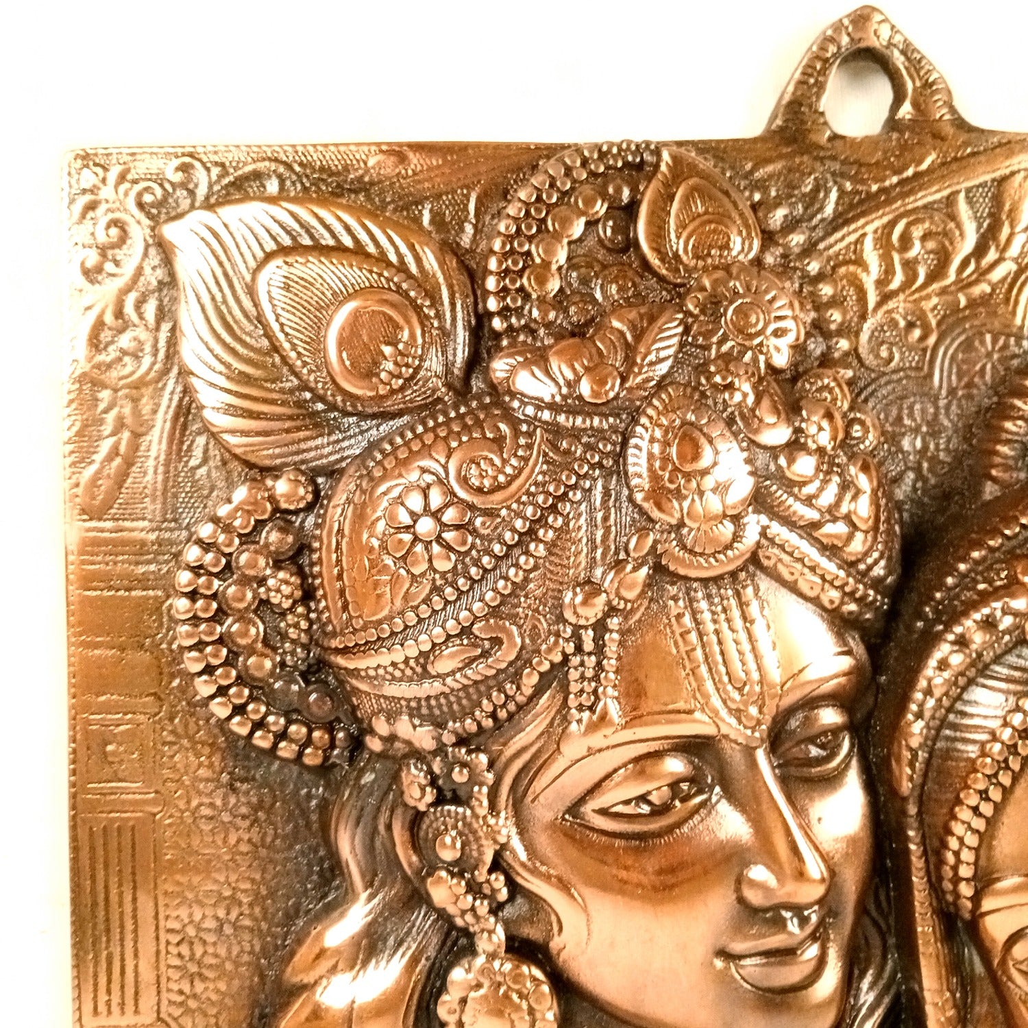 Radha Krishna Wall Hanging | Decorative Metal Wall Art Showpiece for Home Decoration | Lord Krishna Murti Wall Décor for Living Room, Bedroom, Mandir & Gifts - 17 Inch - Apkamart