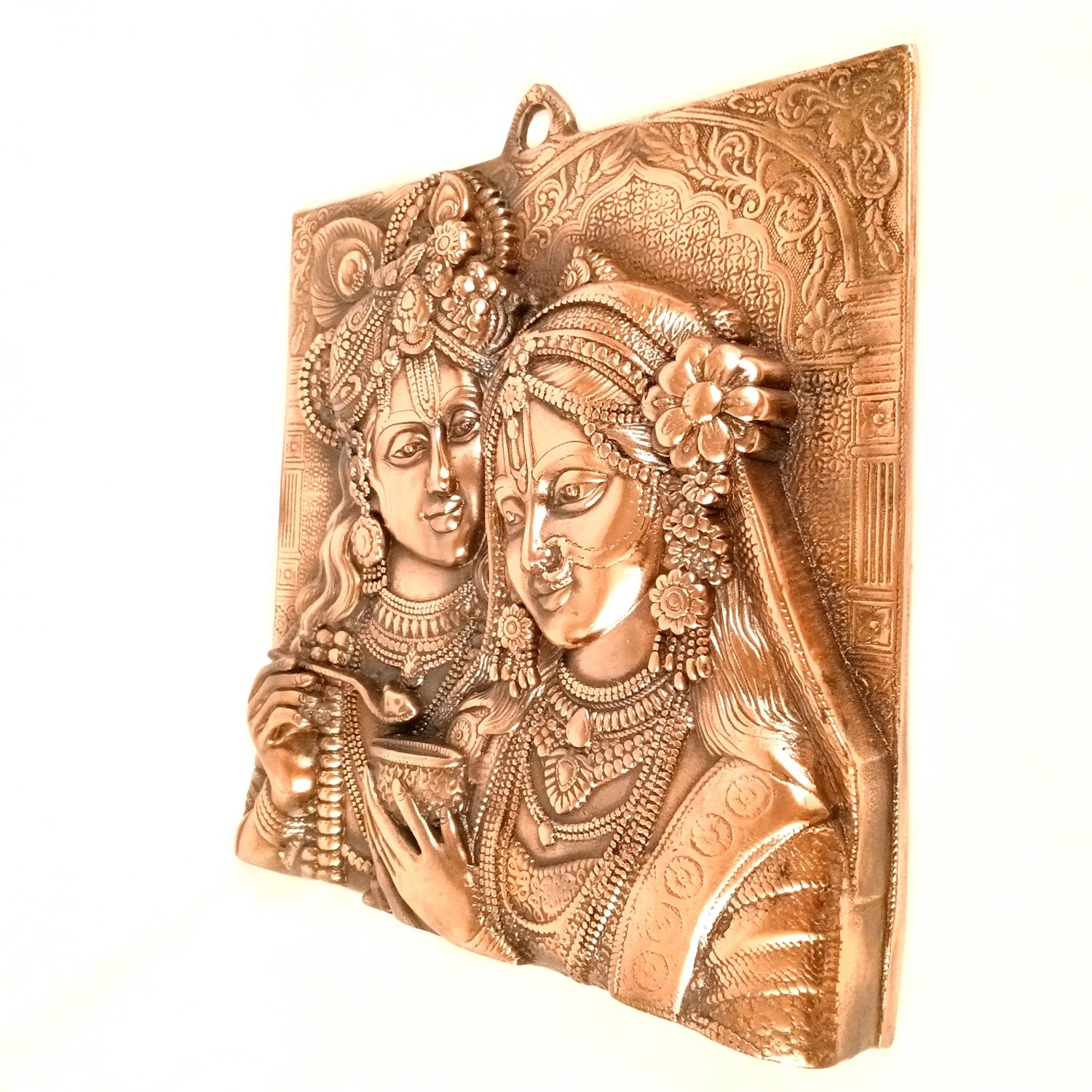Radha Krishna Wall Hanging | Decorative Metal Wall Art Showpiece for Home Decoration | Lord Krishna Murti Wall Décor for Living Room, Bedroom, Mandir & Gifts - 17 Inch - Apkamart