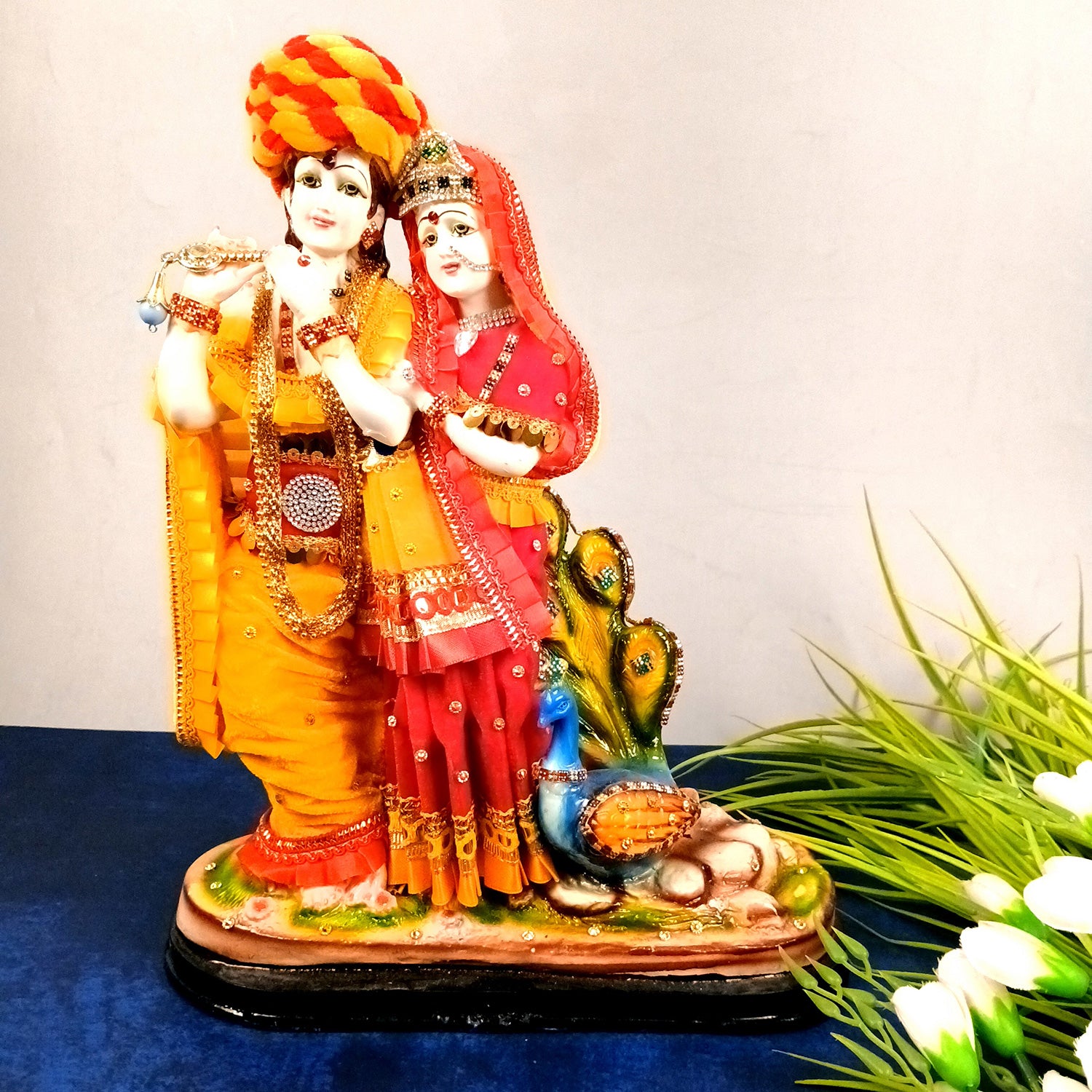 Radha Krishna Statue | Radha Krishna Idol Murti - for Gift, Home, Table, Living Room, Office, Puja Room Decoration - 15 Inch - Apkamart #Style_Design 1