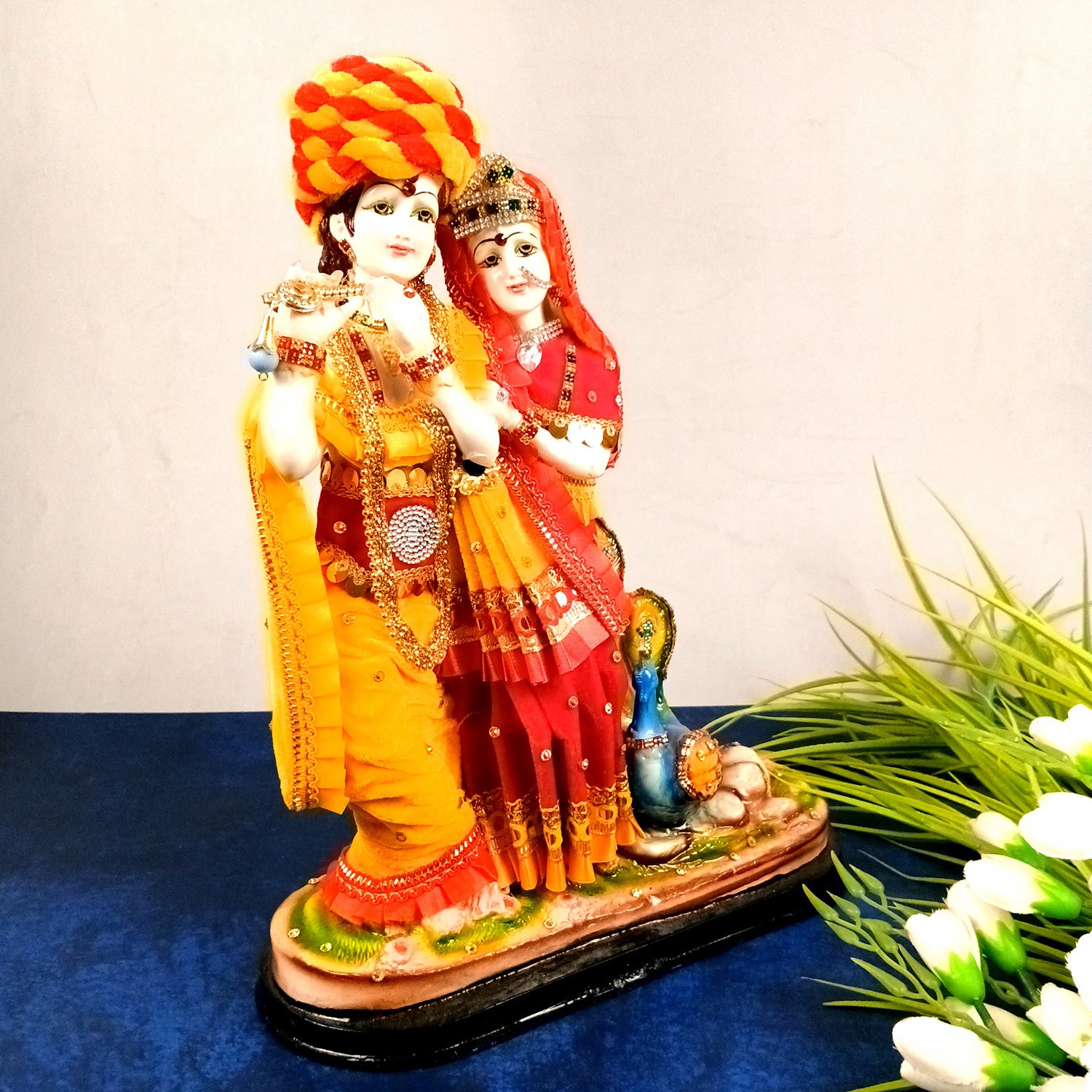 Radha Krishna Statue | Radha Krishna Idol Murti - for Gift, Home, Table, Living Room, Office, Puja Room Decoration - 15 Inch - Apkamart #Style_Design 1