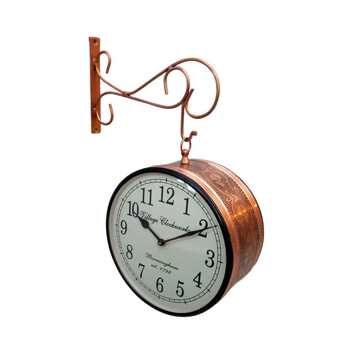 Railway Clocks - Double Sided | Victorian Station Wall Hanging Clock | Vintage Platform Watch - for Home, Living Room, Office Decor & Gifts - 10 Inch - Apkamart #Style_Design 2