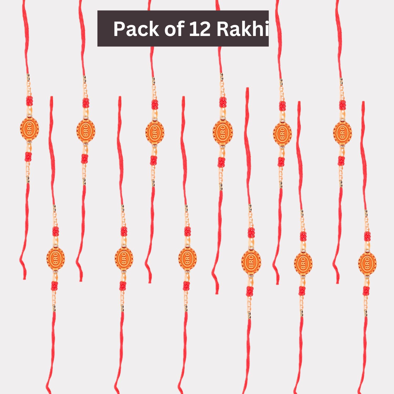 Rakhi - Bro Design | Rakhi Designer Combo for Bhaiya, Bhabhi, Bhai, Sister In Law & Kids | For Raksha Bandhan - apkamart #Style_Pack of 12