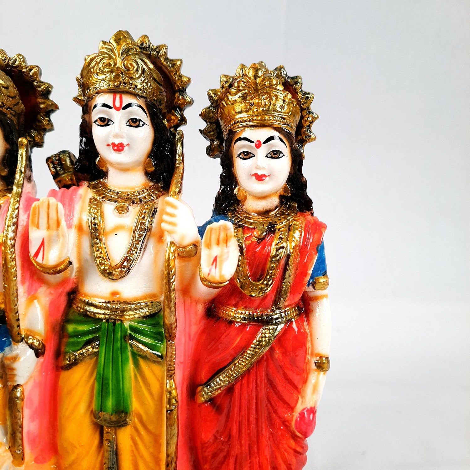 Ram Darbar with Ram, Laxman, Sita and Hanuman Idol Statue | Shree Ram Parivar Murti - For Pooja Room, Home, Temple, Puja, Decor & Gifts - 8 Inch - Apkamart #Style_Design 1