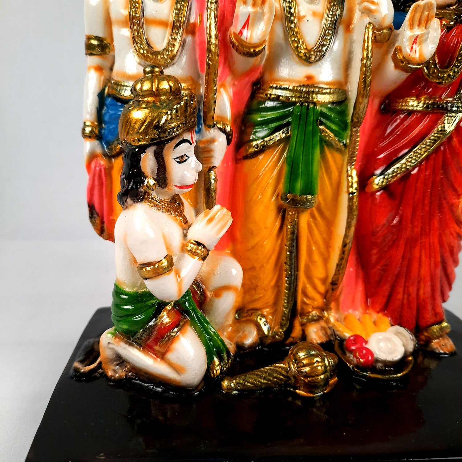 Ram Darbar with Ram, Laxman, Sita and Hanuman Idol Statue | Shree Ram Parivar Murti - For Pooja Room, Home, Temple, Puja, Decor & Gifts - 8 Inch - Apkamart #Style_Design 1