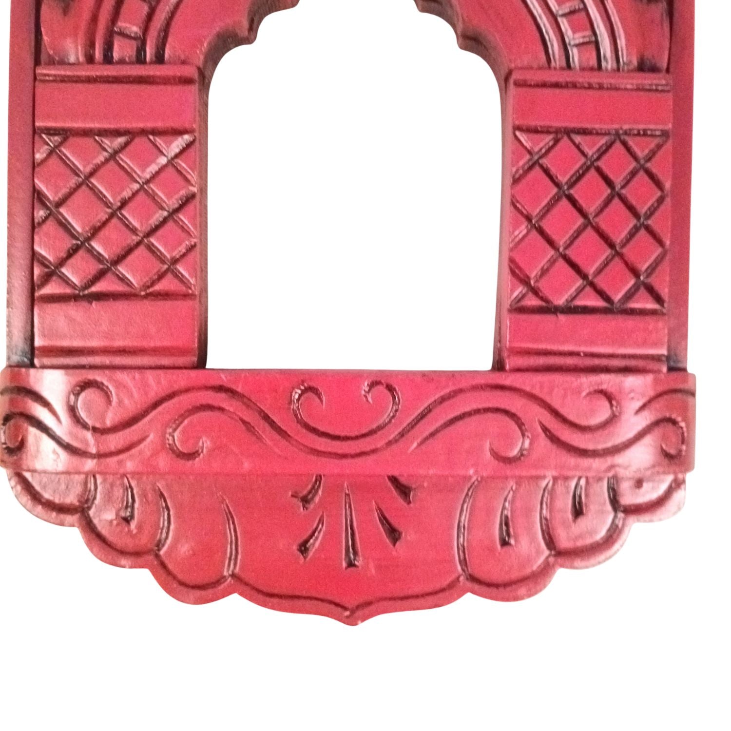 Wooden Jharokha Frame | Rajasthani Wall Decor - 11 inch-Apkamart
