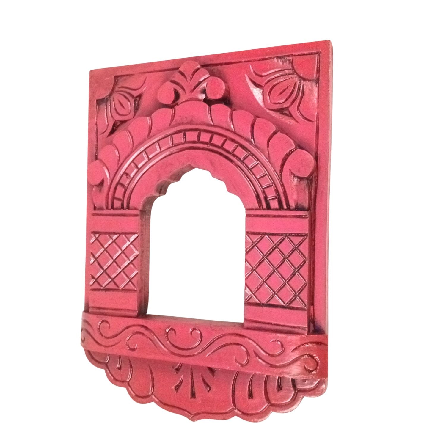 Wooden Jharokha Frame | Rajasthani Wall Decor - 11 inch-Apkamart