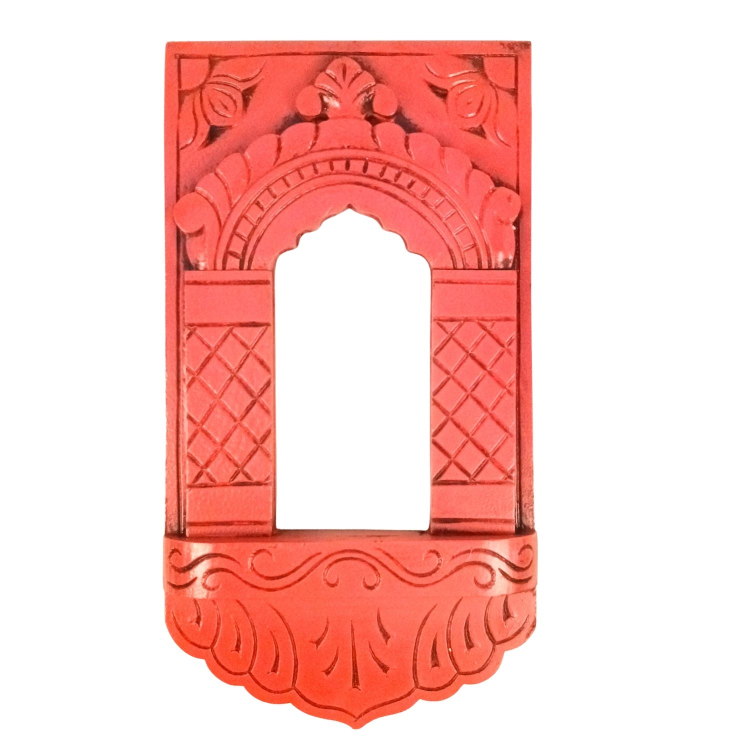 Wooden Jharokha Window Wall Hanging | Rajasthani Decor - 15 inch-Apkamart