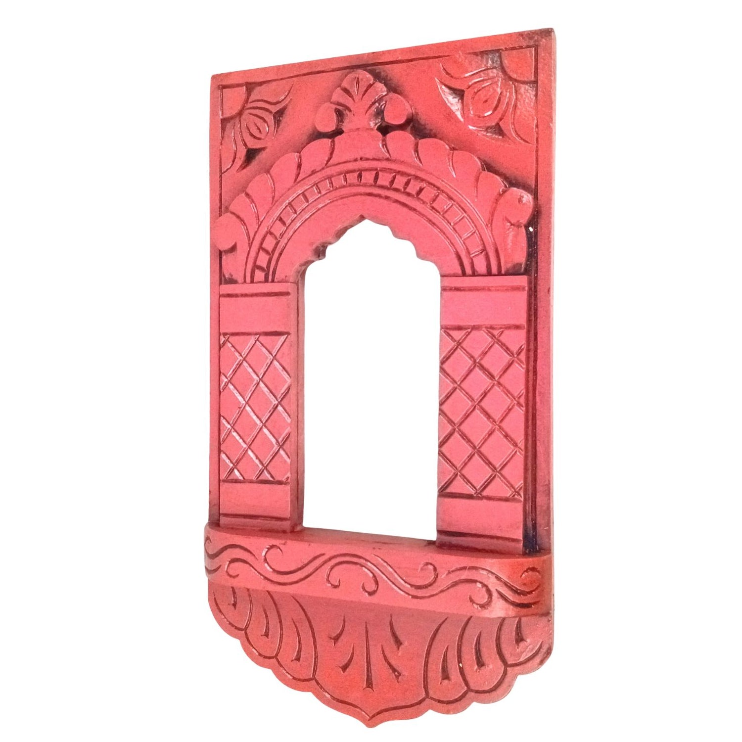 Wooden Jharokha Window Wall Hanging | Rajasthani Decor - 15 inch-Apkamart
