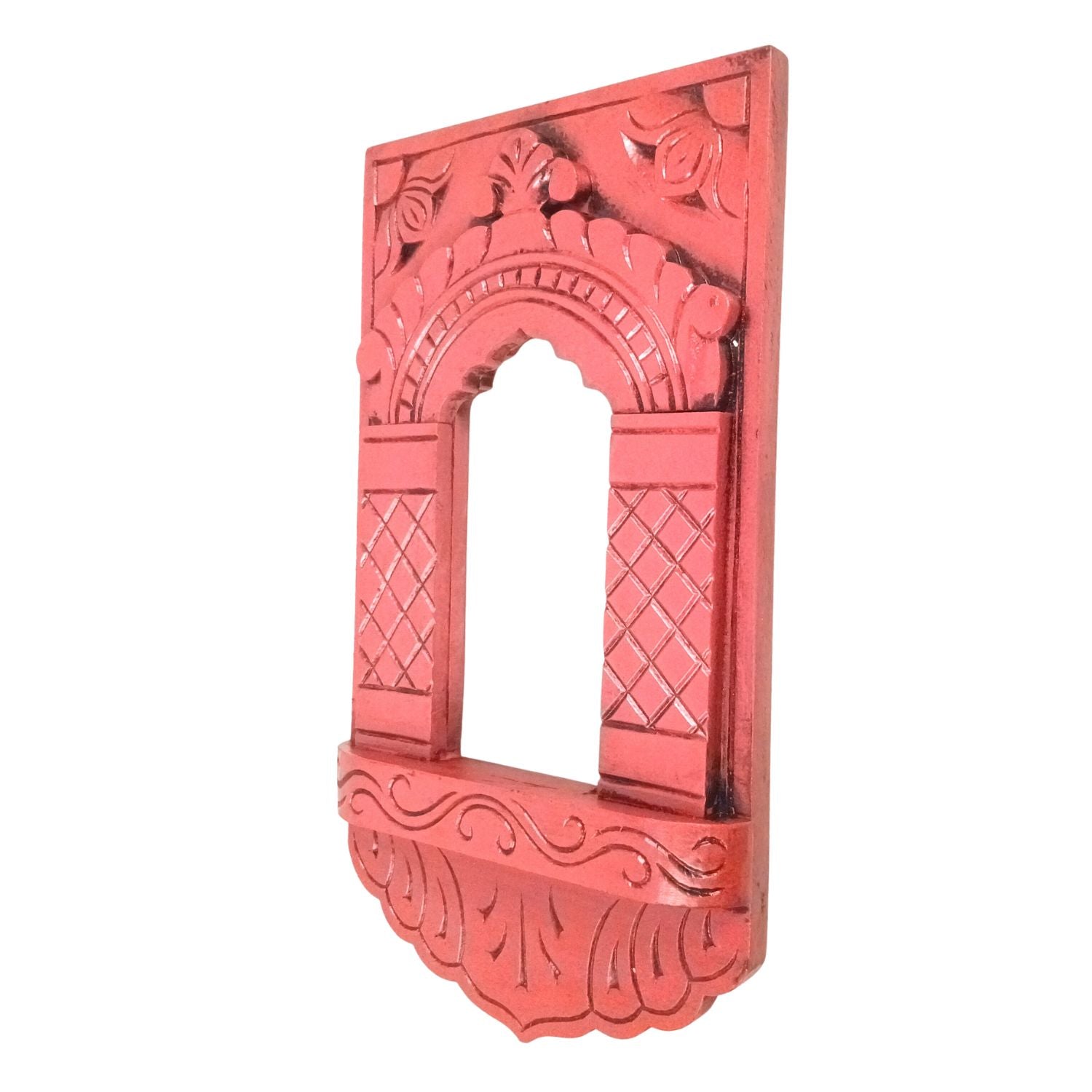 Wooden Jharokha Window Wall Hanging | Rajasthani Decor - 15 inch-Apkamart