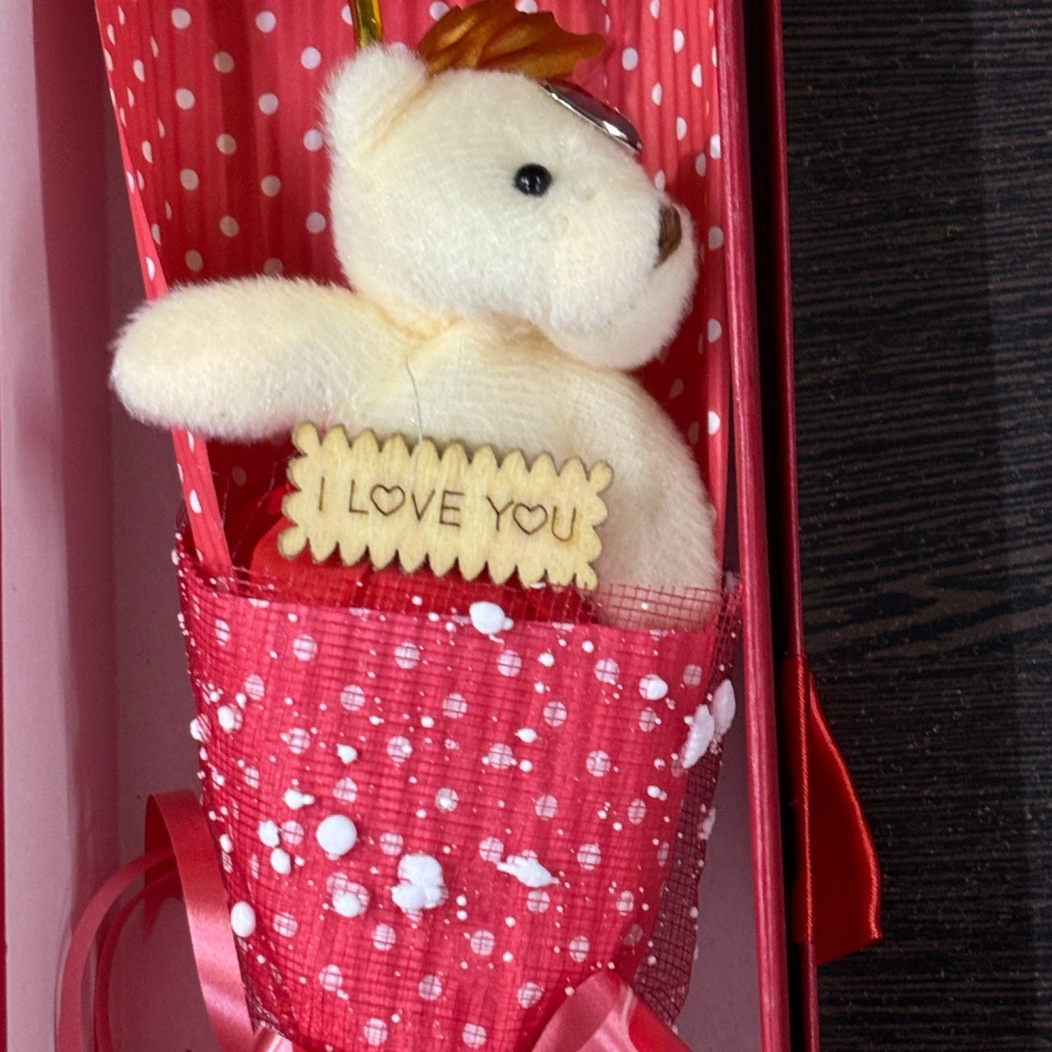 Artificial Golden Rose Flower With Teddy | Valentine Gift for Girlfriend, Wife & Loved Ones | Decorative Rose for Anniversary, Valentine, Birthday & Romantic Gift - 13 Inch - Apkamart