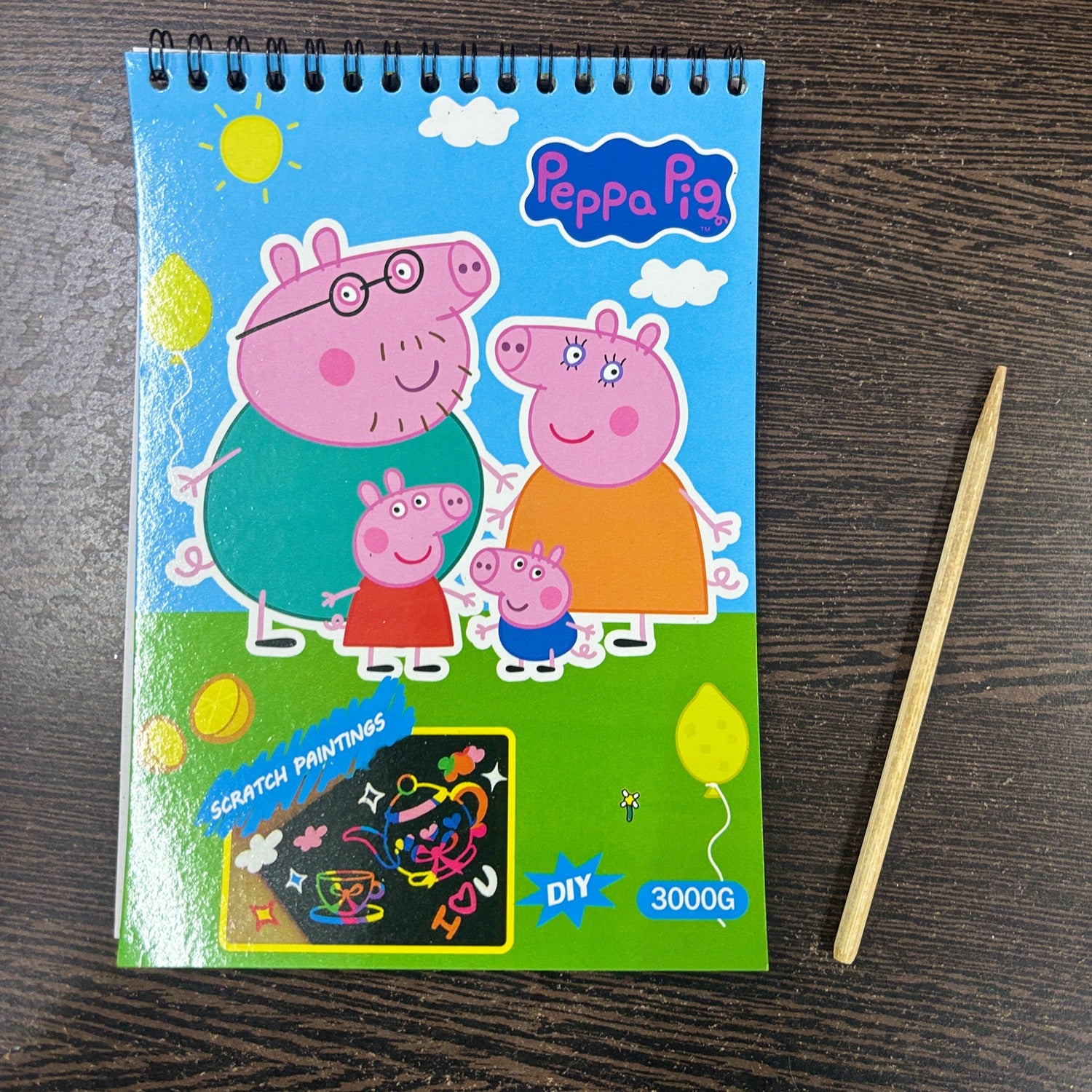 Pig Design Scratch Paper Art & Craft Magic Coloring Book for Kids | Drawing & Coloring Book | Creative DIY Art Notebook | Fun Return Gift for Birthday Parties
