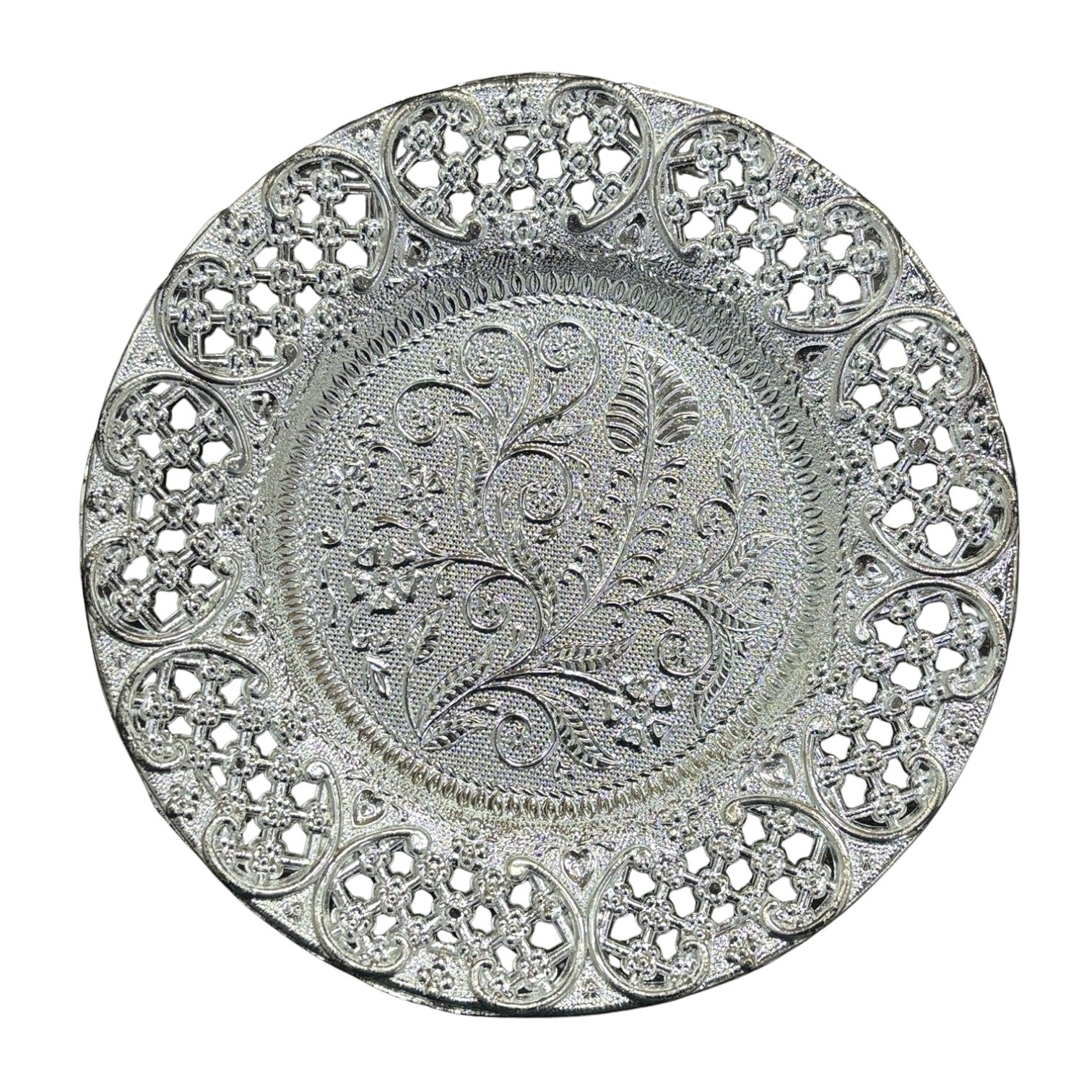 Serving Trays For Tea, Coffee & Snacks | Multipurpose Decorative Tray & Platters - For Home, Dining Table Organization, Kitchen & Gifts - 8 Inch - Apkamart