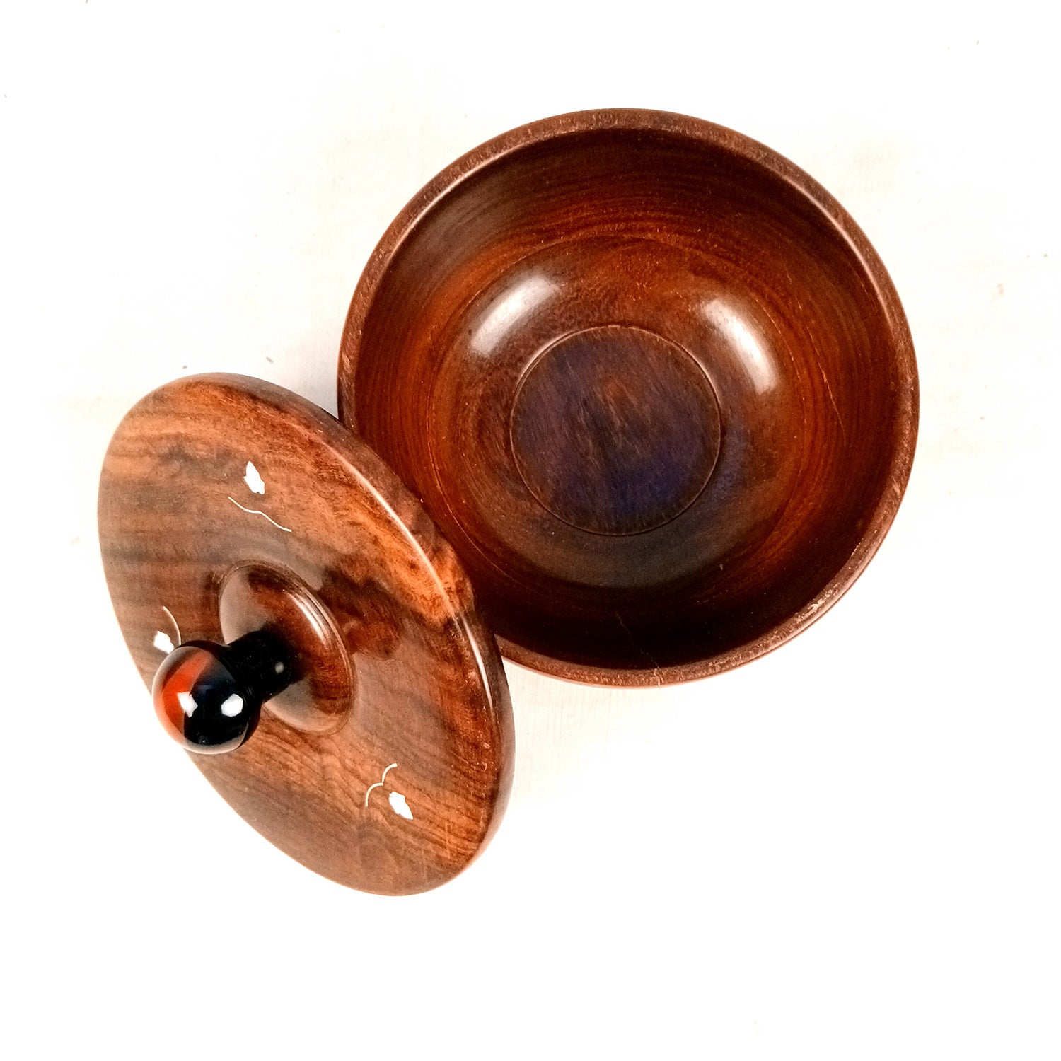 Wooden Bowl | Sugar Pot| Dry Fruit Box Container | Salt Spice Jar | Masala Box | Multi-Use Container - for Home, Kitchen, Dining Table Decor - 5 Inch (Pack Of 2) - Apkamart