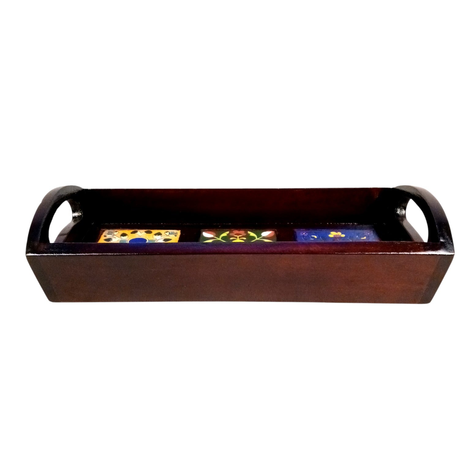Serving Tray | Multipurpose Decorative Wooden Tray – Tea, Snacks, Breakfast & Table Decor – Durable & Stylish Home Utility Tray for Kitchen & Gifting - 12 Inch - Apkamart