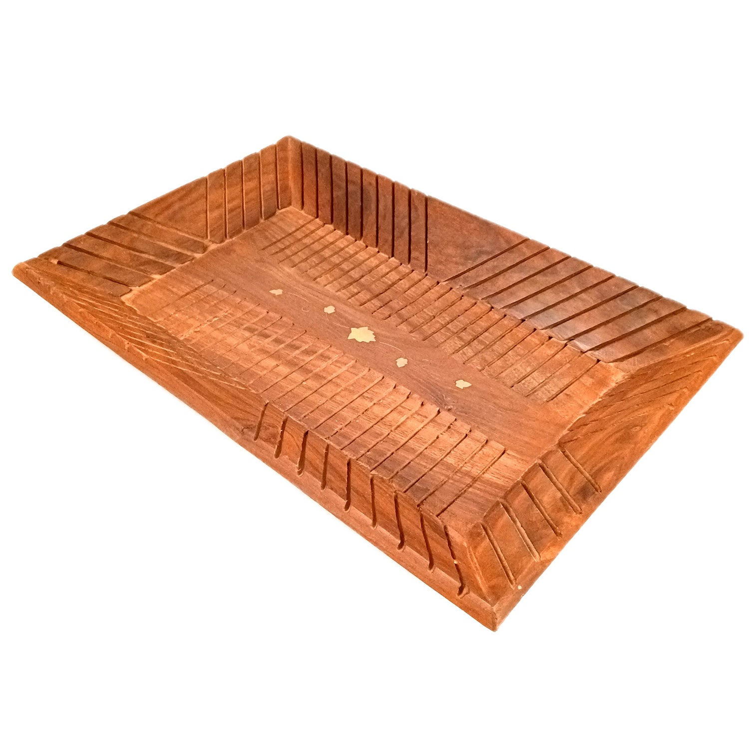 Wooden Tray | Serving Trays For Tea, Coffee & Snacks | Multipurpose Decorative Tray & Platters - For Home, Dining Table Organization, Kitchen & Gifts - 14 Inch (Pack of 2) - Apkamart