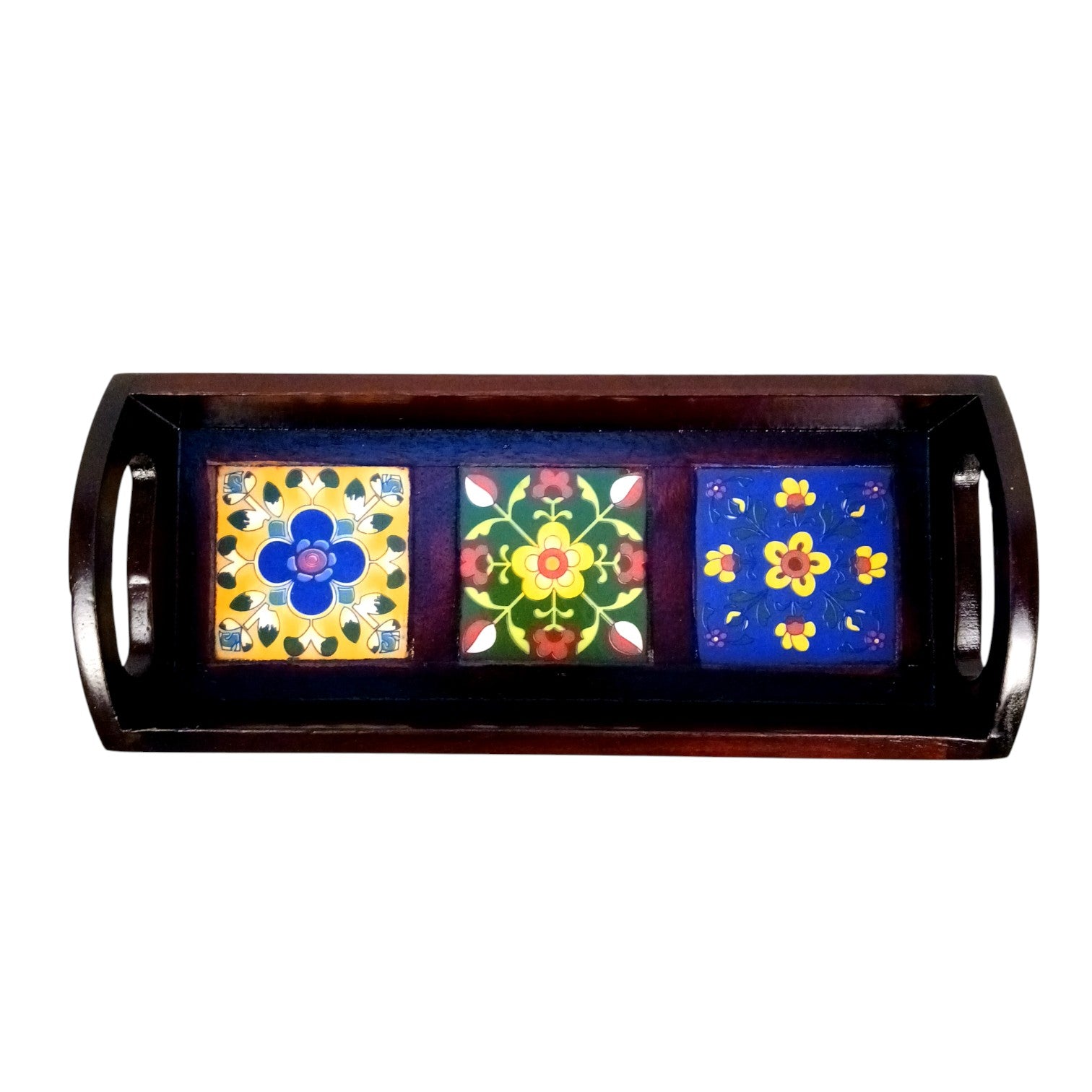 Serving Tray | Multipurpose Decorative Wooden Tray – Tea, Snacks, Breakfast & Table Decor – Durable & Stylish Home Utility Tray for Kitchen & Gifting - 12 Inch - Apkamart