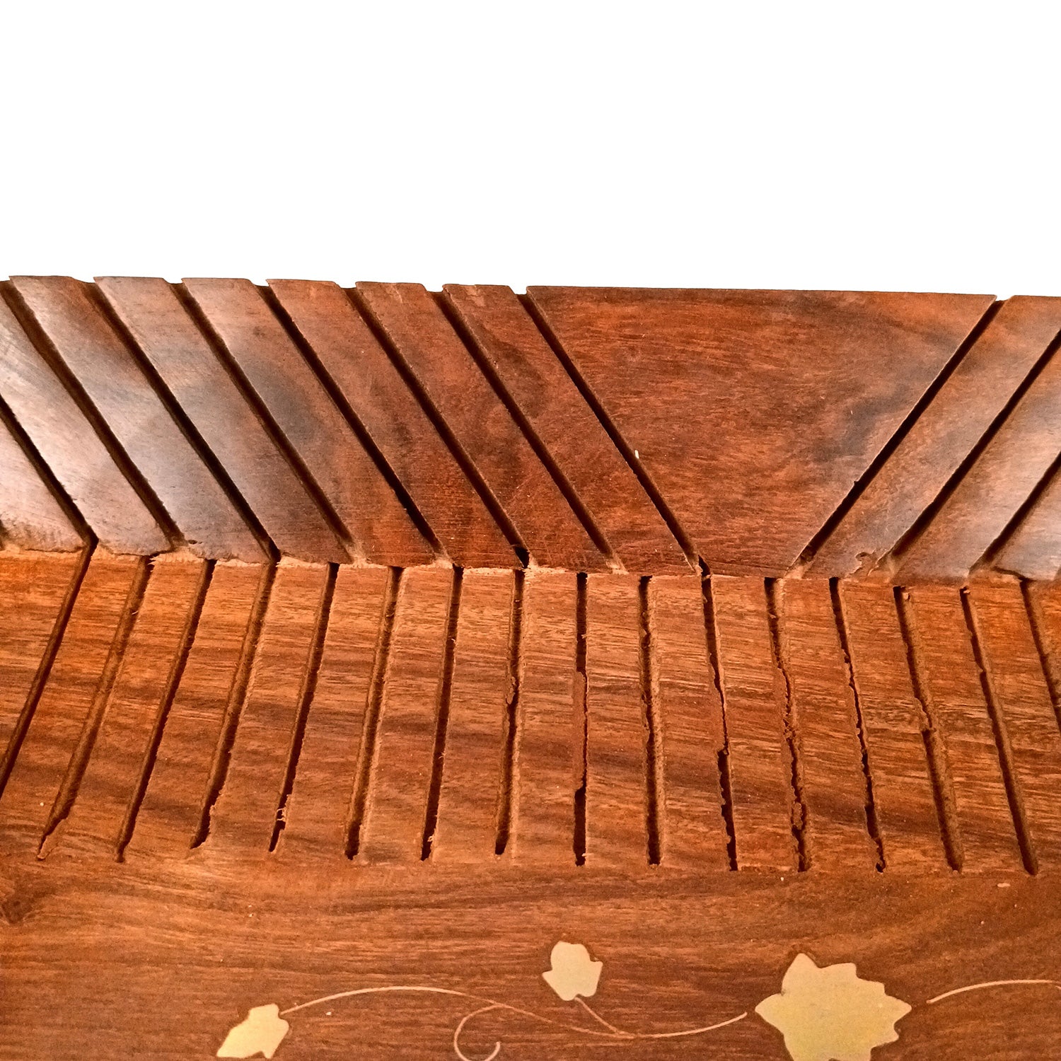 Tray Wooden | Tea & Snacks Serving Platter | Decorative Handcrafted Trays - for Home, Dining Table, Kitchen Decor | Wedding & Housewarming Gift - 14 Inch - Apkamart