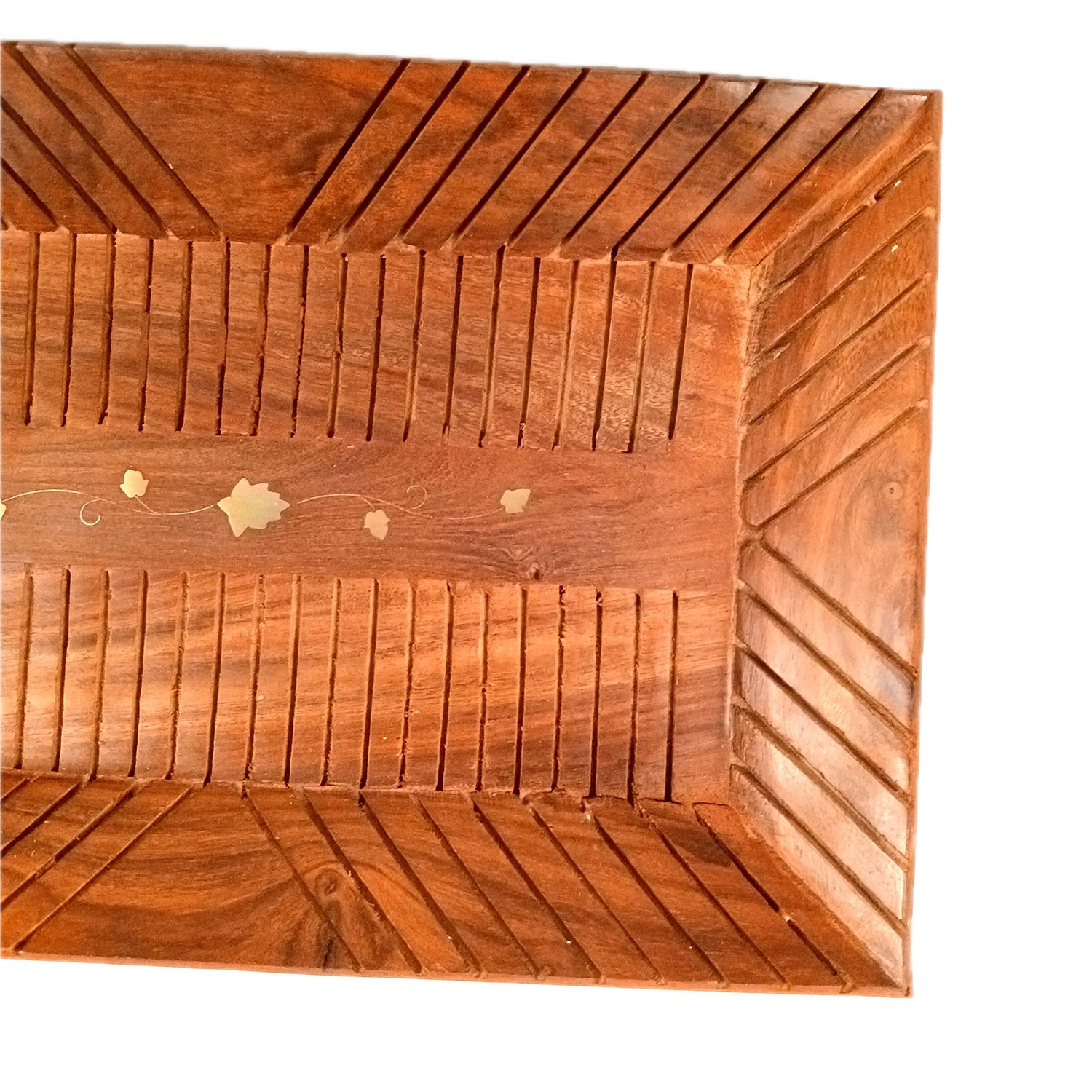 Wooden Tray | Serving Trays For Tea, Coffee & Snacks | Multipurpose Decorative Tray & Platters - For Home, Dining Table Organization, Kitchen & Gifts - 14 Inch (Pack of 2) - Apkamart