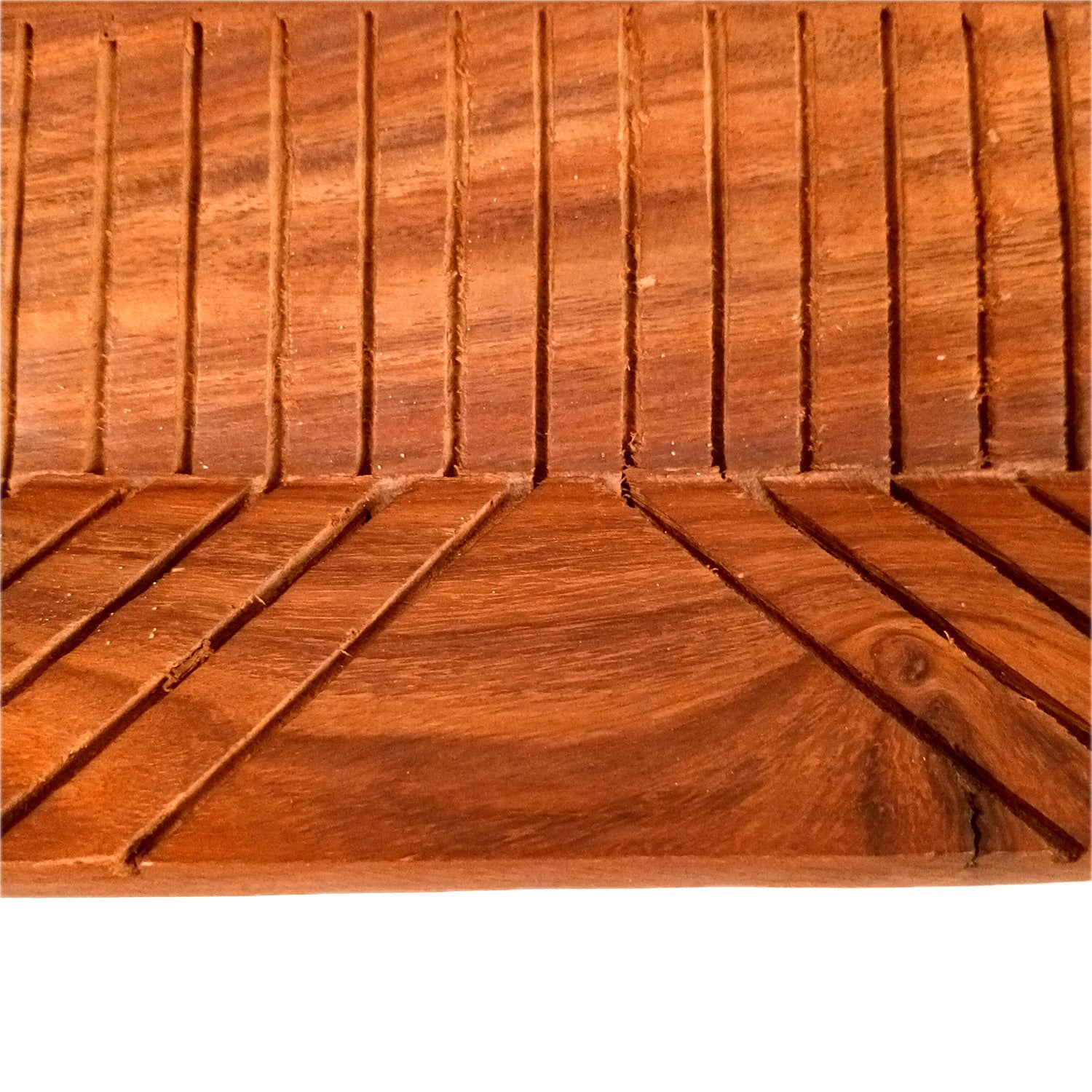 Tray Wooden | Tea & Snacks Serving Platter | Decorative Handcrafted Trays - for Home, Dining Table, Kitchen Decor | Wedding & Housewarming Gift - 14 Inch - Apkamart