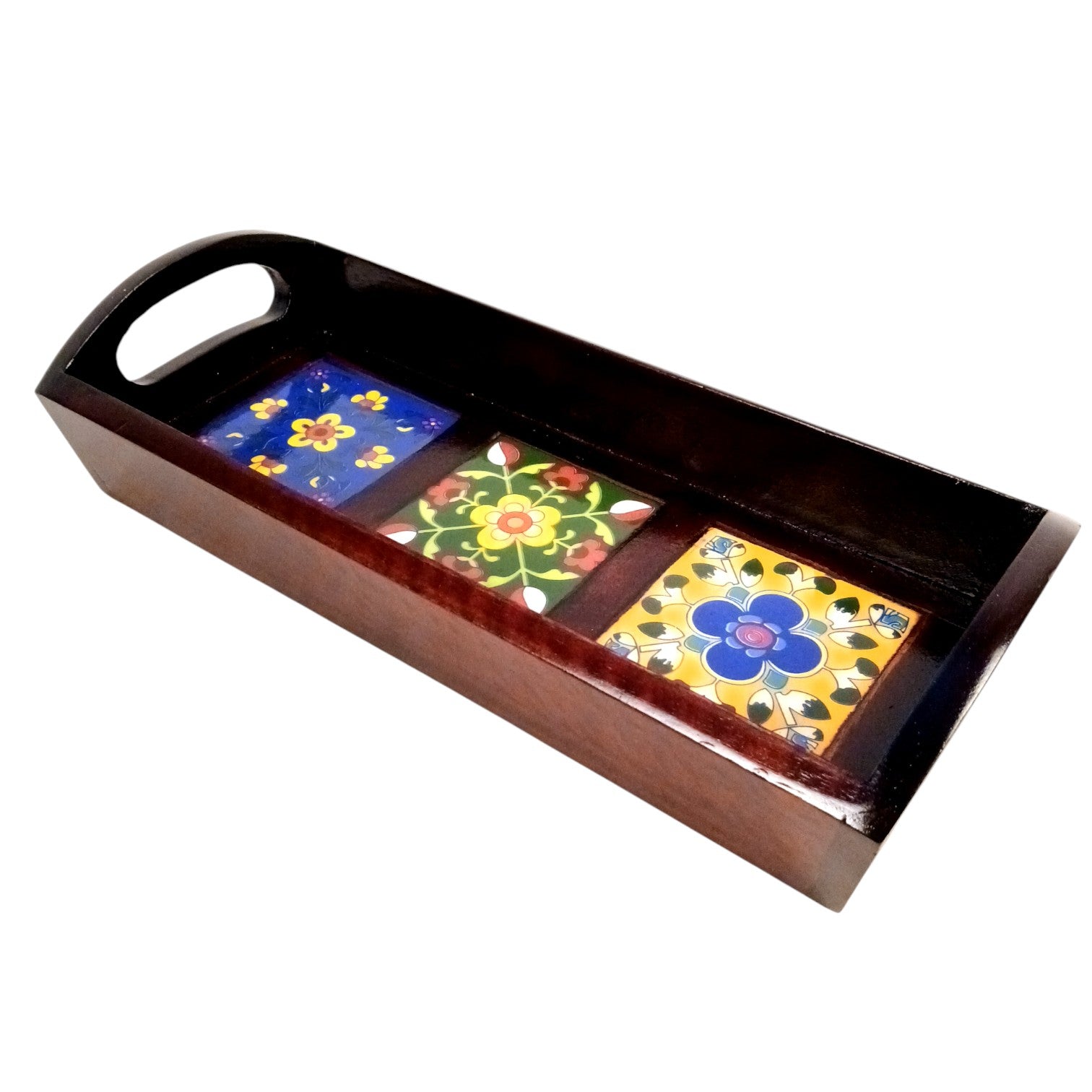 Serving Tray | Multipurpose Decorative Wooden Tray – Tea, Snacks, Breakfast & Table Decor – Durable & Stylish Home Utility Tray for Kitchen & Gifting - 12 Inch - Apkamart