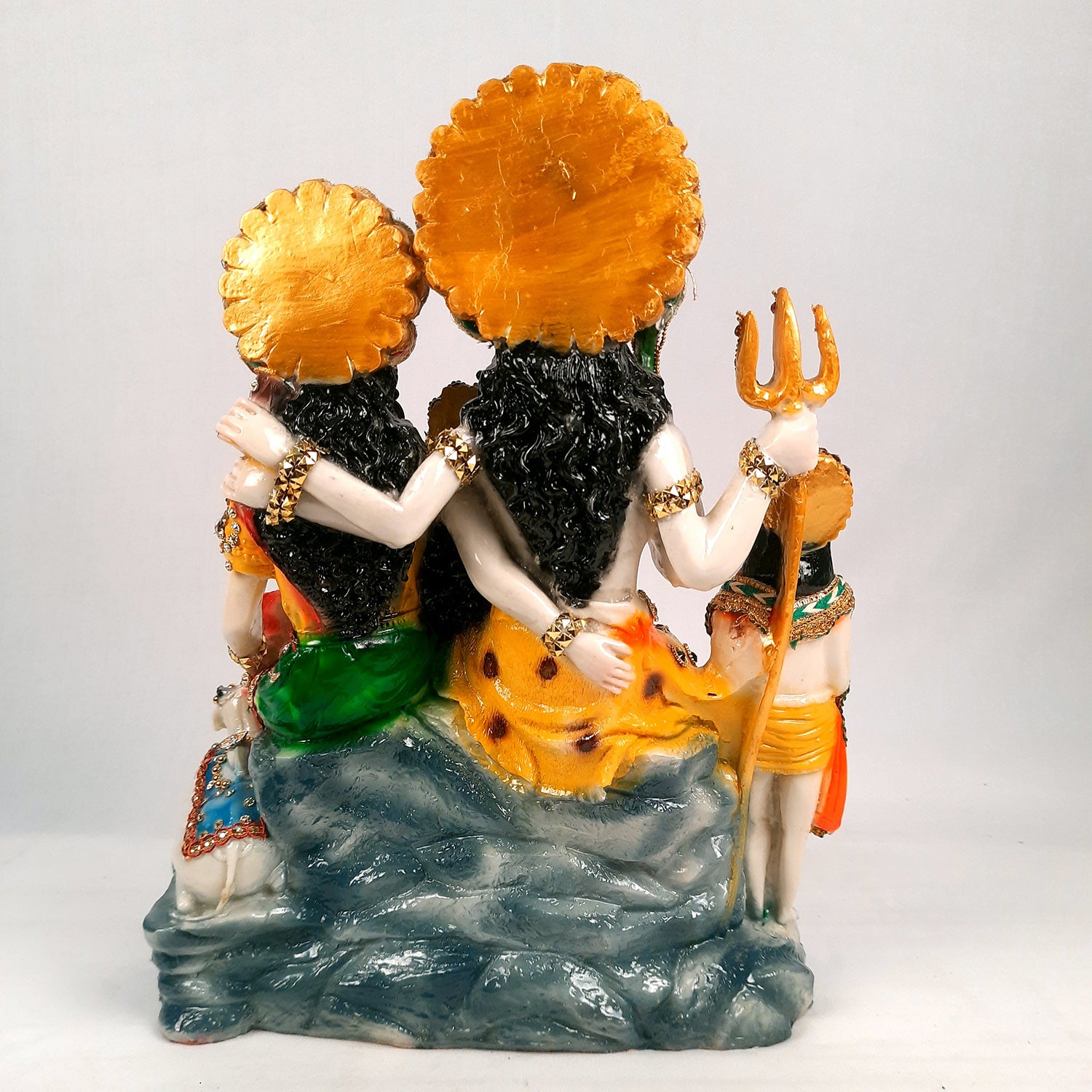 Shiv Parvati Ganesh & Kartikeya Statue | Shiv Parivar Idol Showpiece - for Home, Puja Room, Table Decor, Living room, Office Desk & Gift - 15 Inch - Apkamart