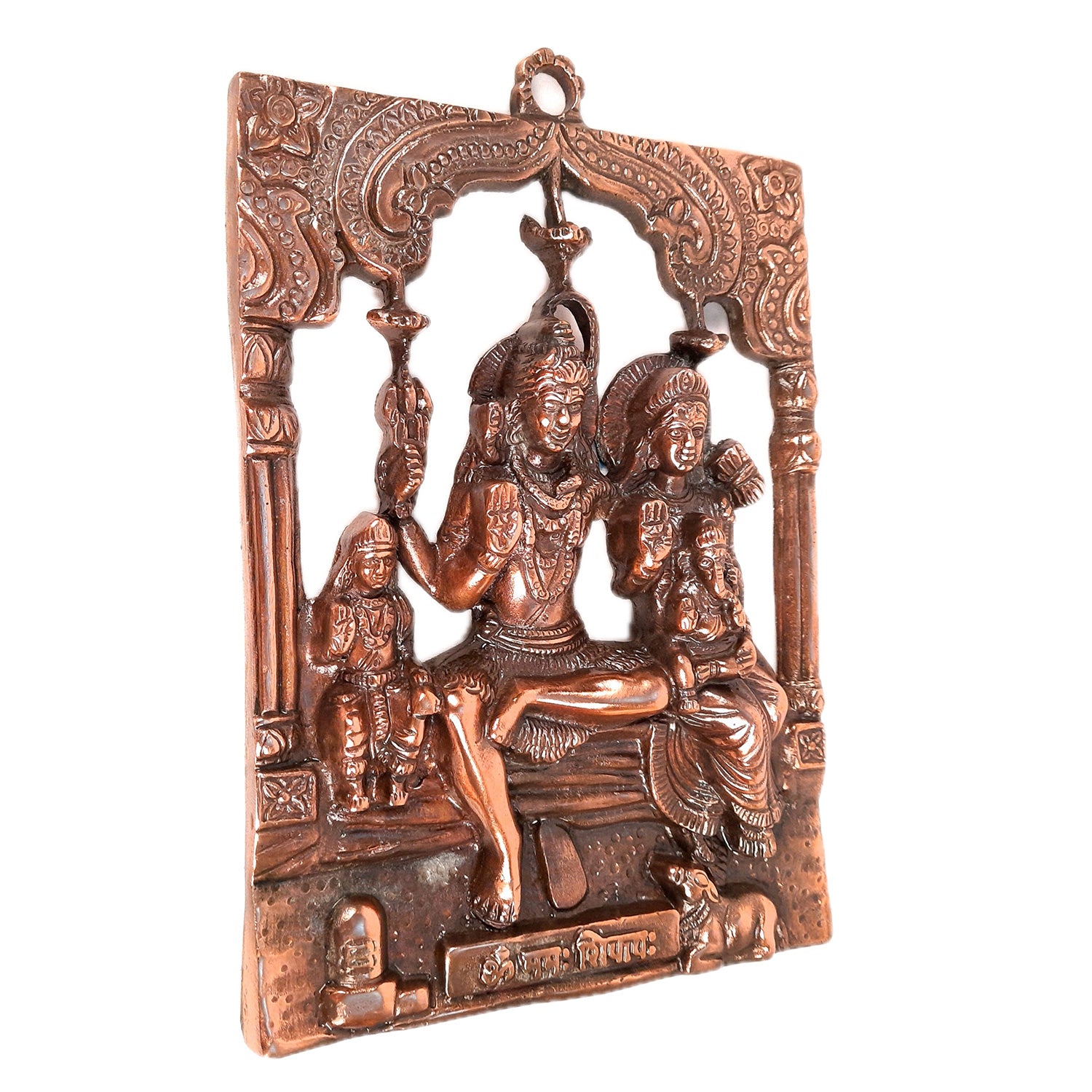 Shiv Parvati Ganesh & Kartikeya Wall Hanging | Shiv Parivar Wall Idol Statue - for Home, Puja Room, Table Decor, Living Room, Office & Gift - Apkamart