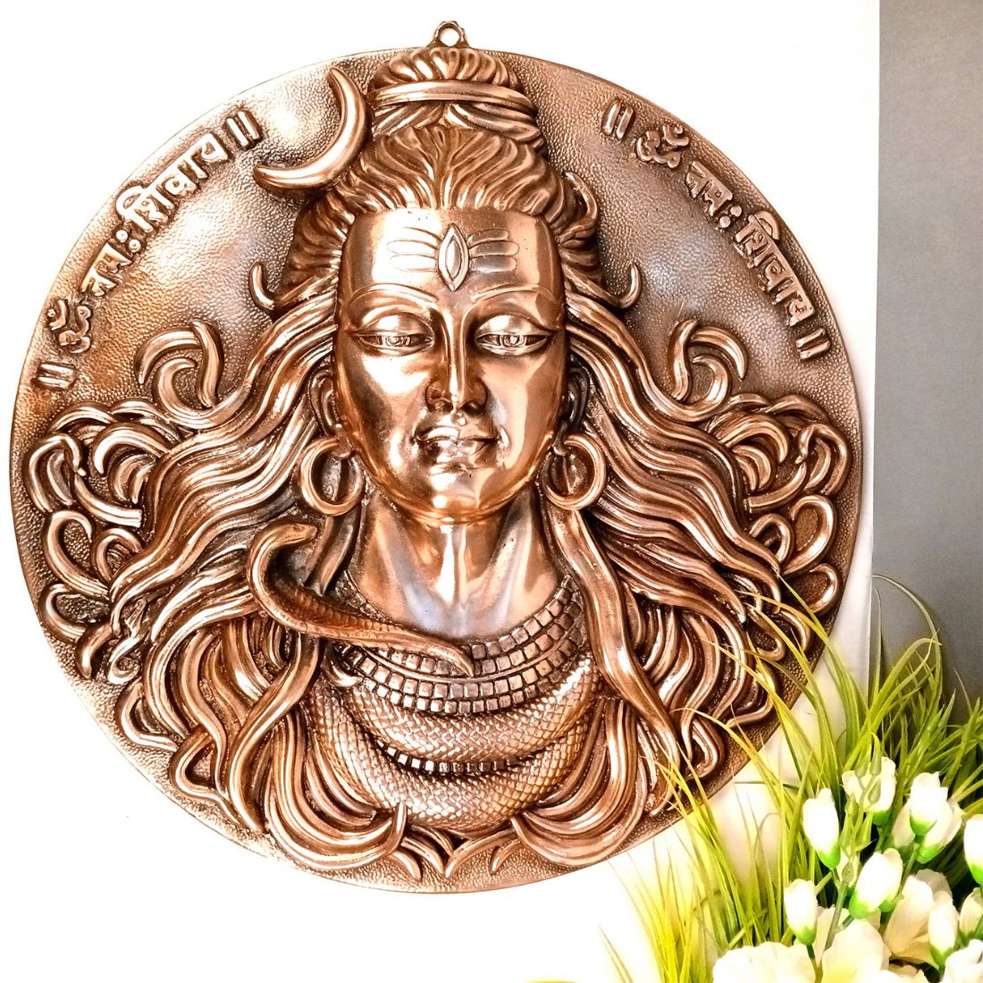 Shiv Wall Hanging | Mahadev Shiva Face Wall Art Large Size - for Home, Puja Room, Big Walls Decor, Living Room & Gift - 24 Inch - Apkamart