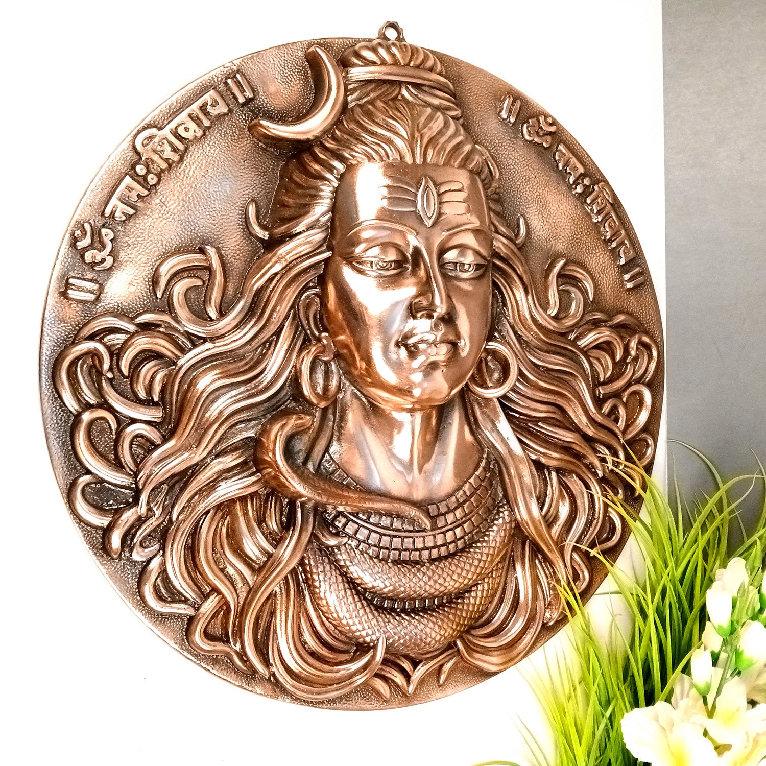 Shiv Wall Hanging | Mahadev Shiva Face Wall Art Large Size - for Home, Puja Room, Big Walls Decor, Living Room & Gift - 24 Inch - Apkamart