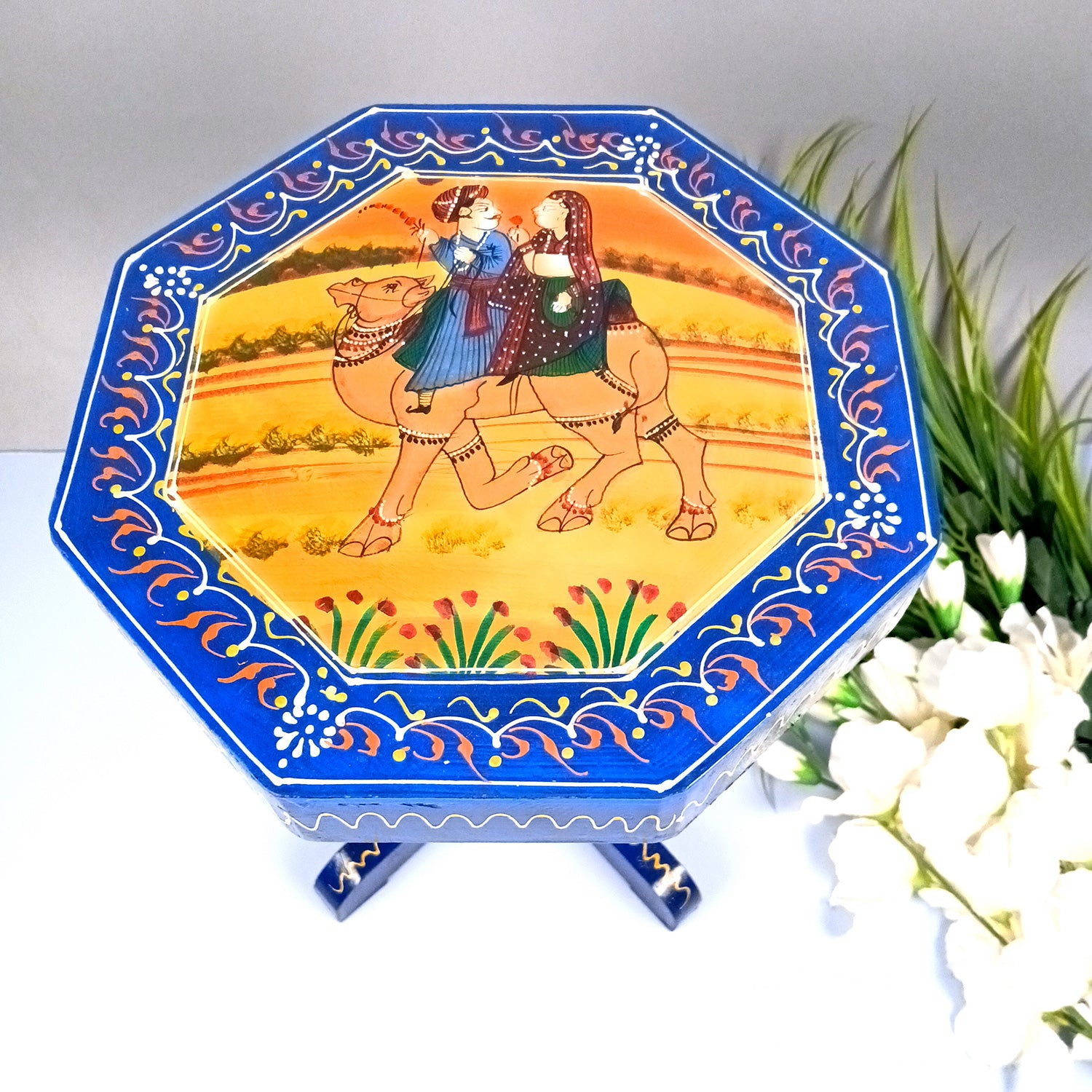 Wooden Side Table | End Table | Coffee Tables - for Living Room, Bedside, Sofa Side, Corners, Home Decor & Gifts - 15 Inch - Apkamart #Colour_Blue